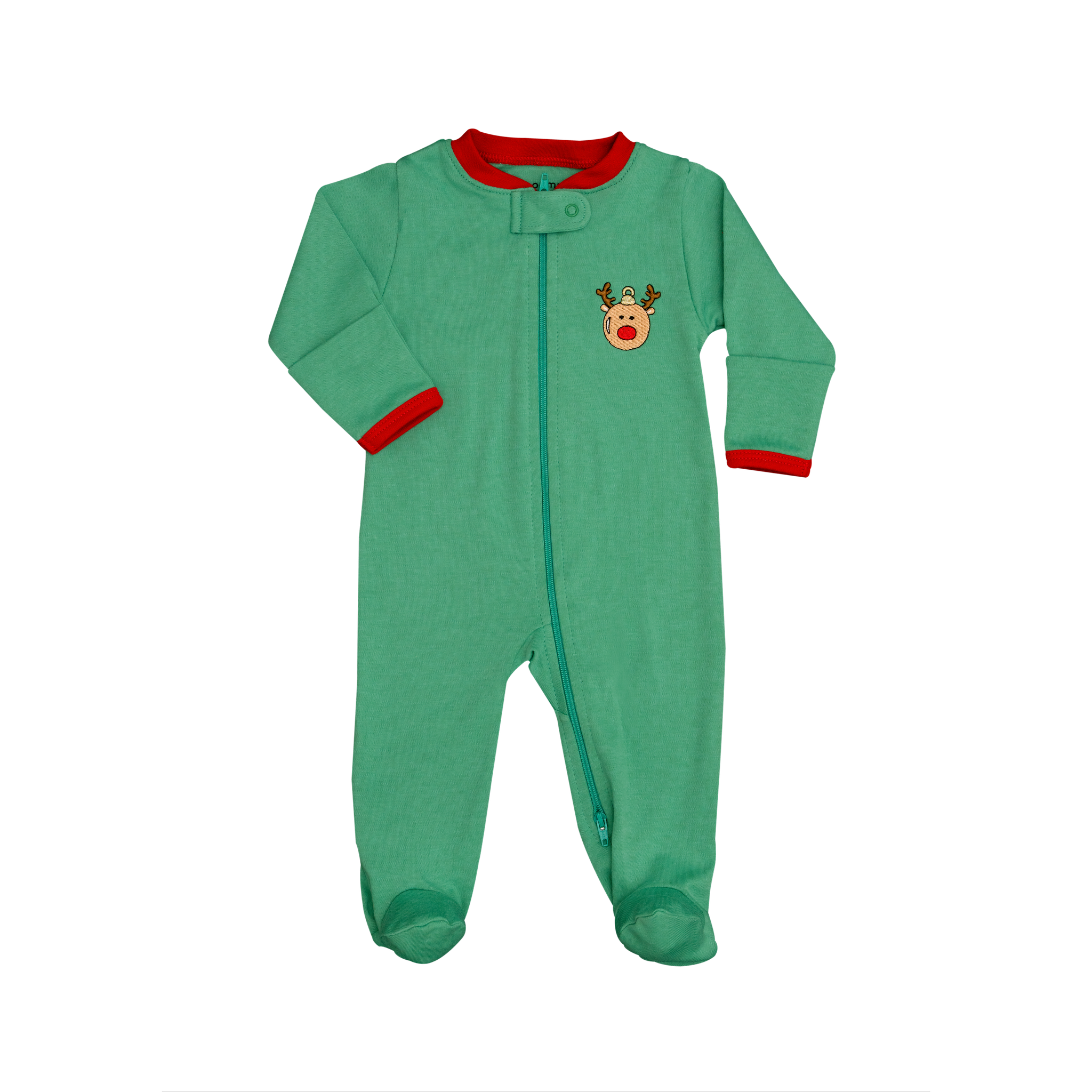 Solid Green Christmas Ornaments Zipper Footie