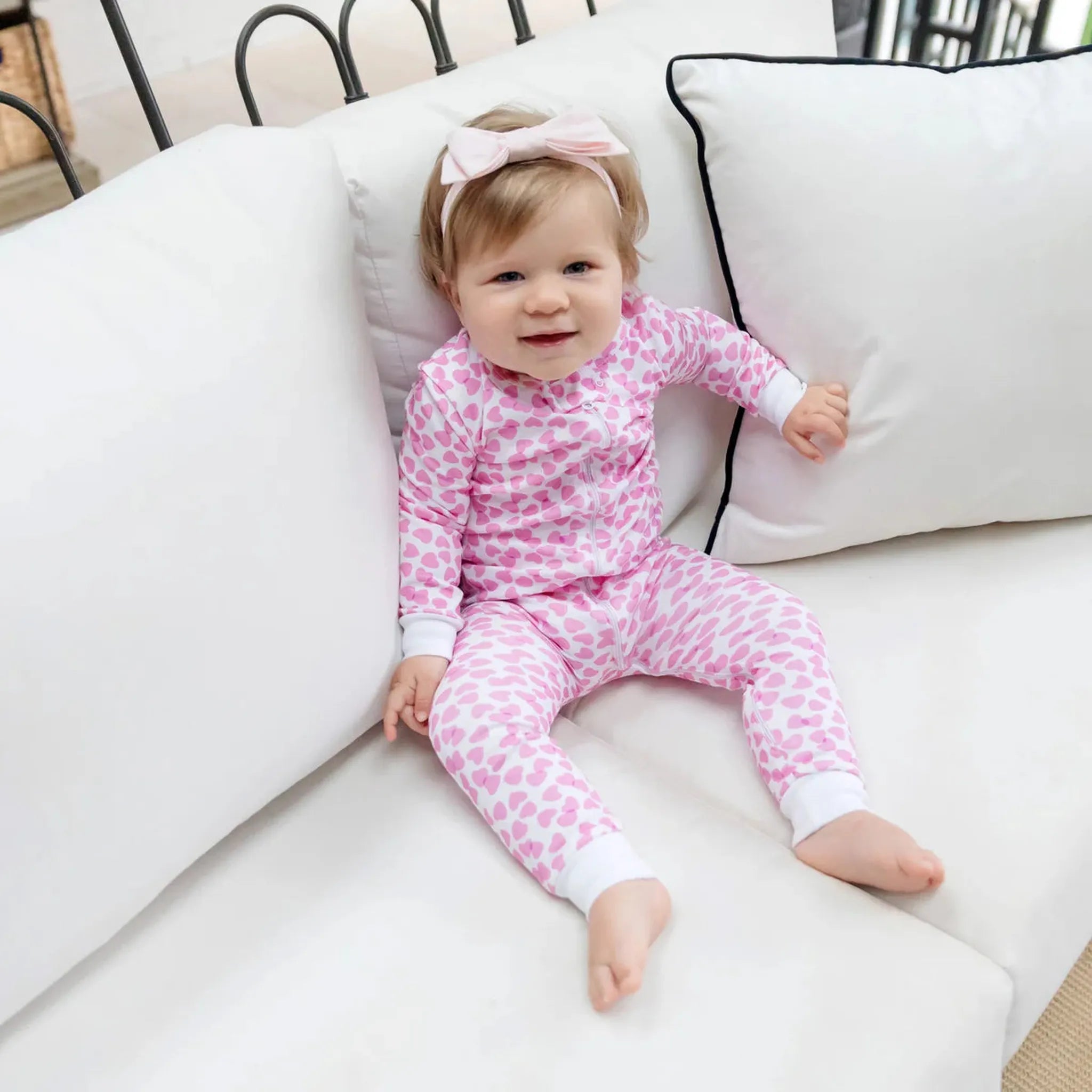 Parker Zipper Pajama - Confetti Hearts