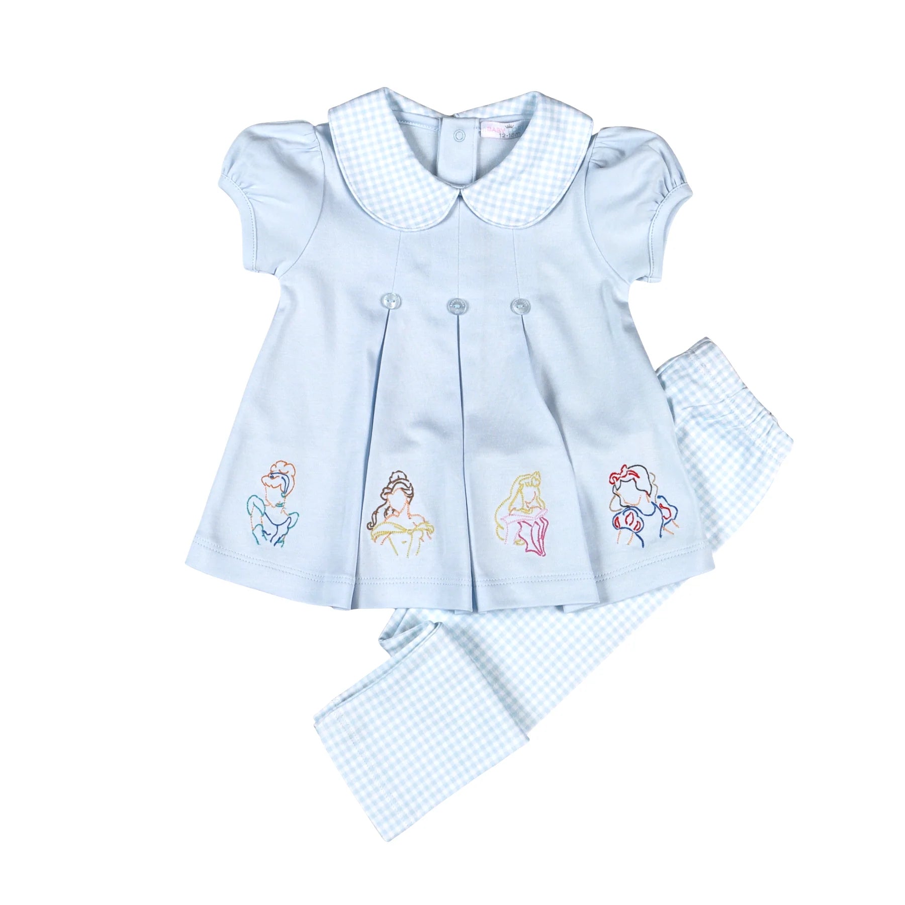 Royal Charm Embroidered Legging Set - Pink