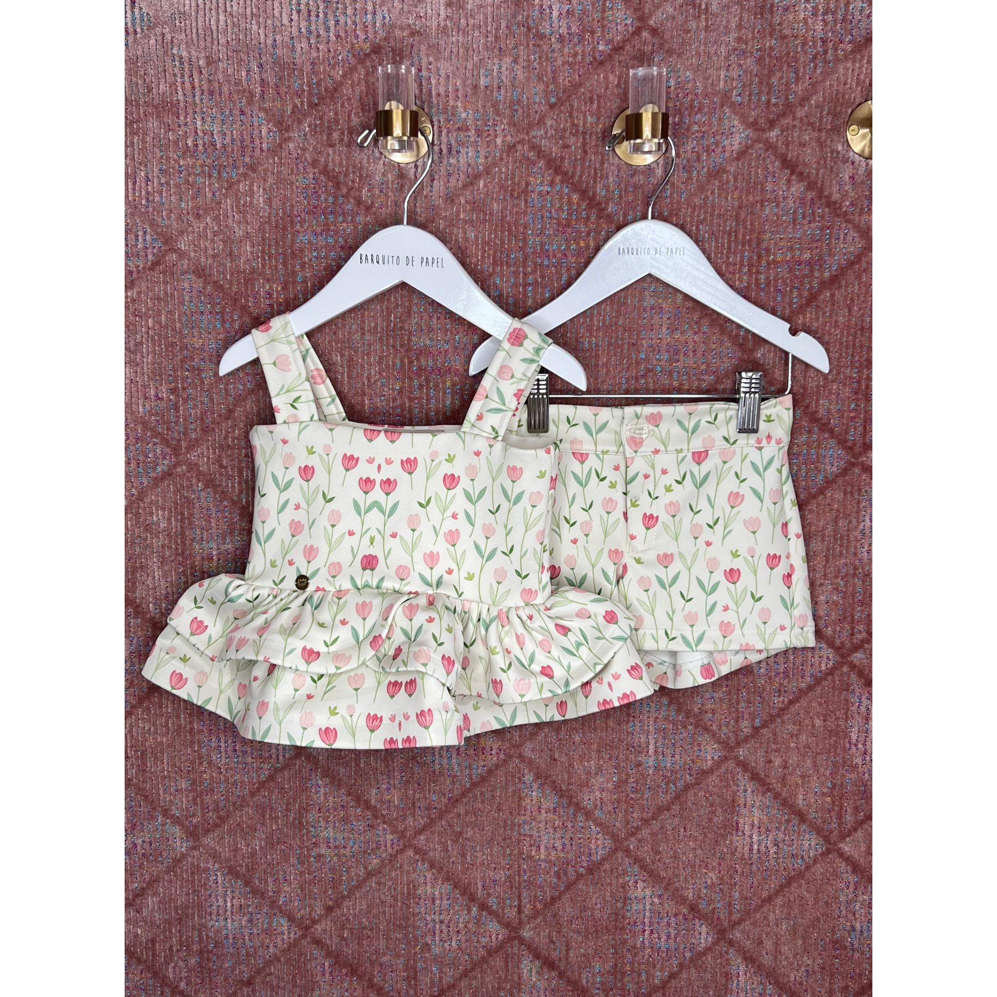 Paula Short Set -Tulips