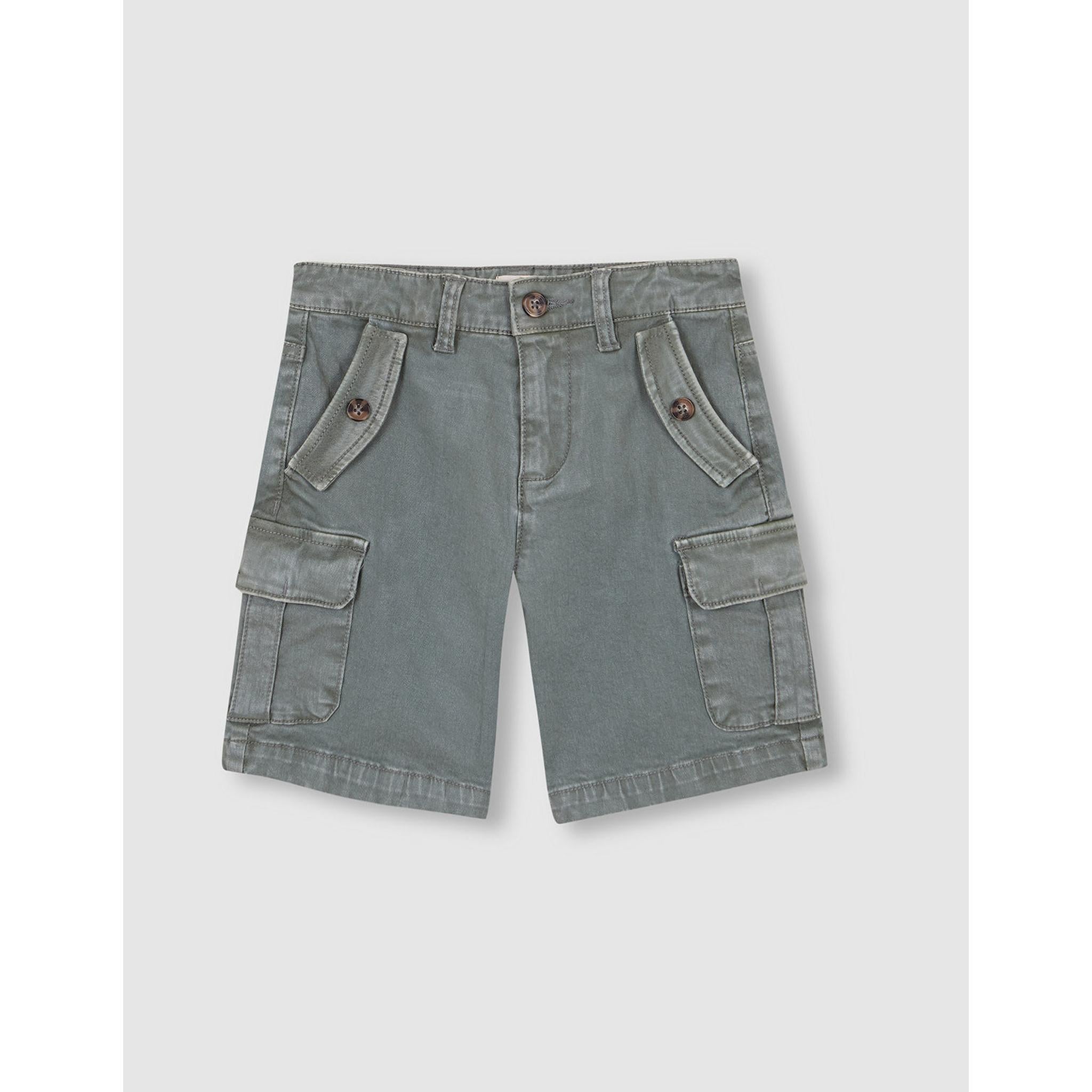 Camisa cuadros verde + Cargo Short