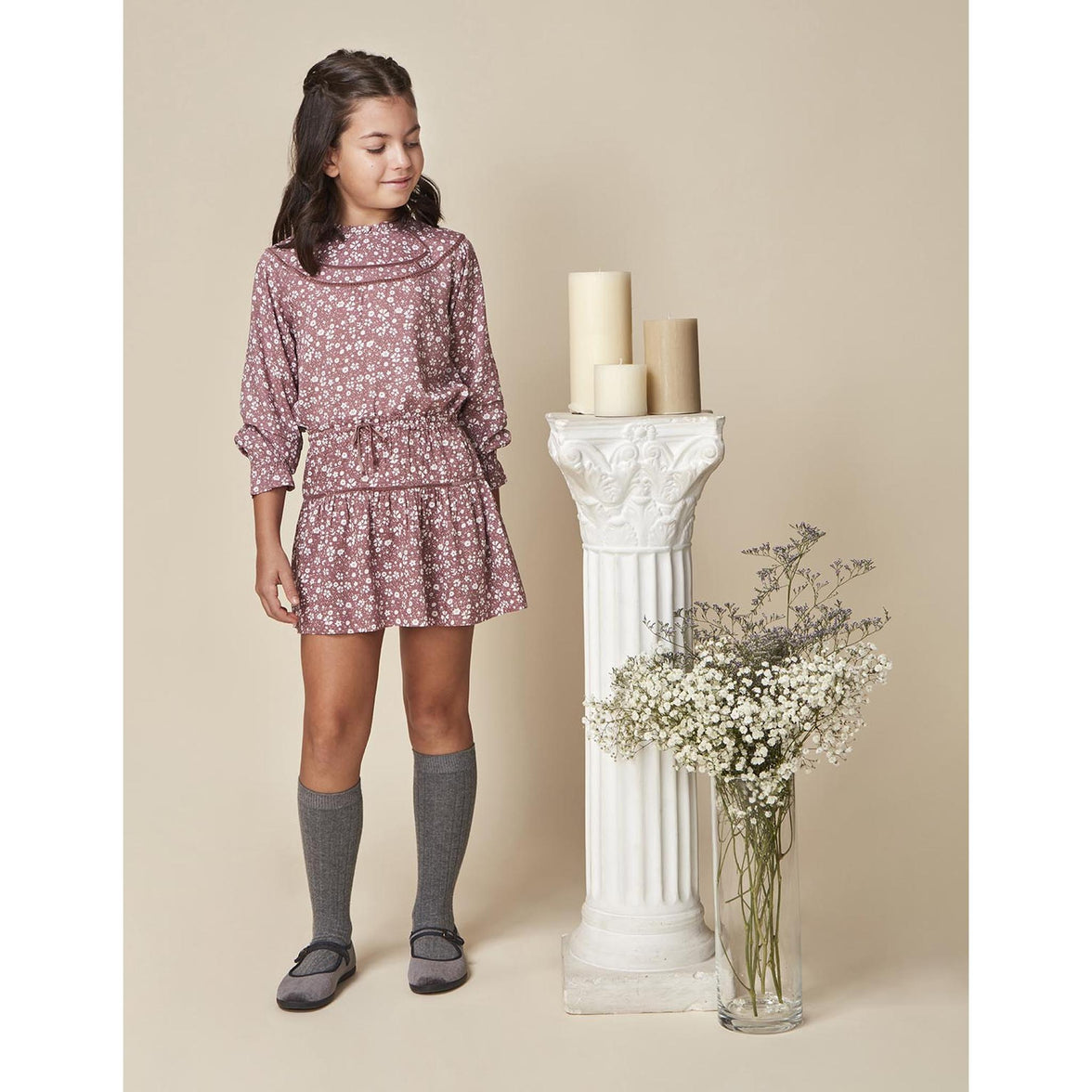 Set Falda Estampado Rosa Claro