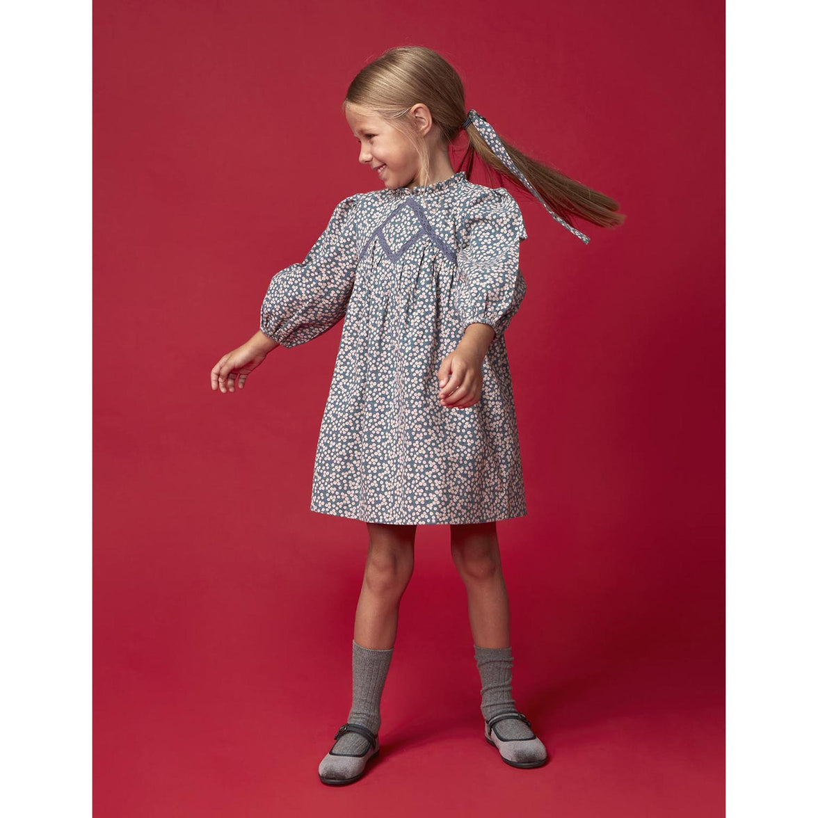 Vestido flores azul