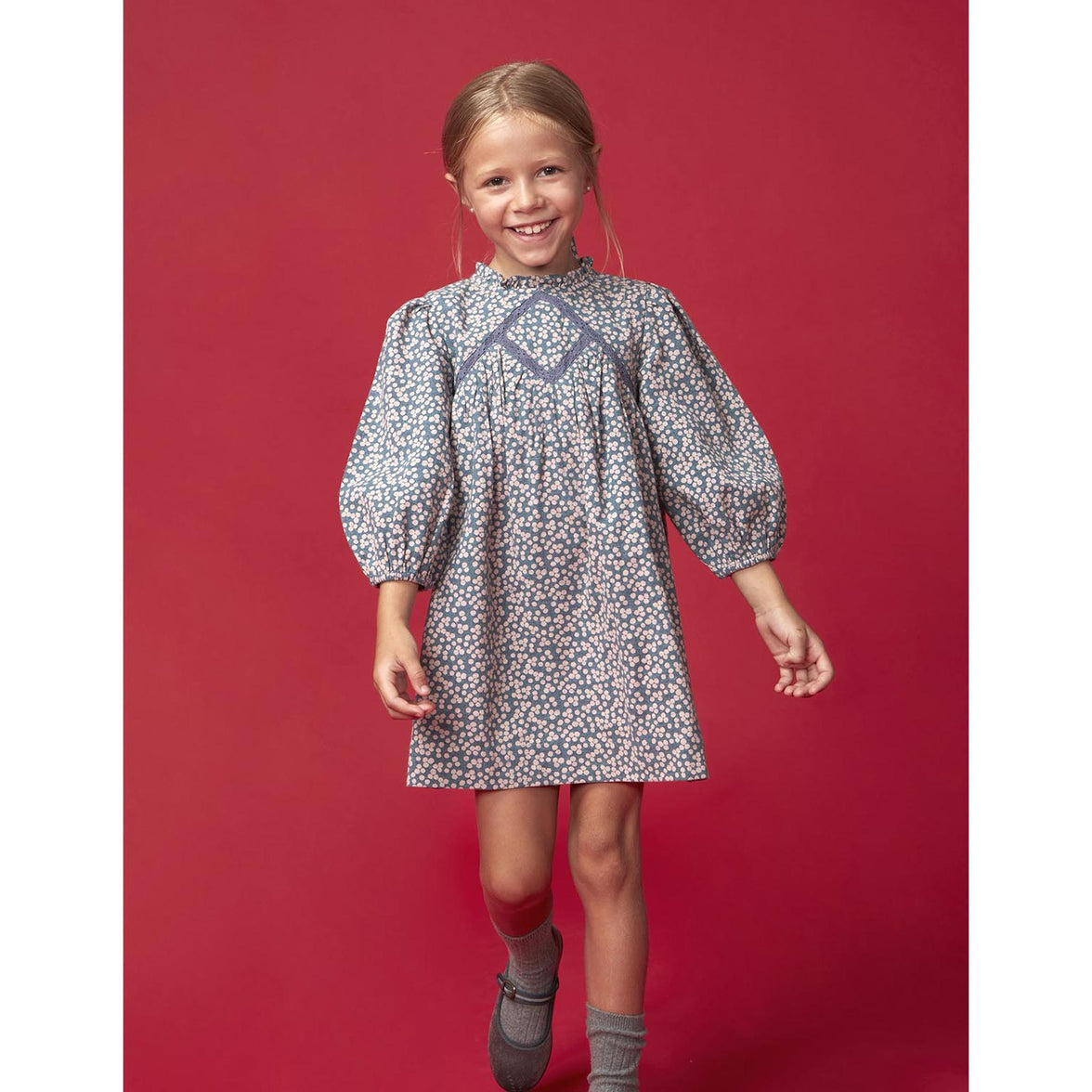 Vestido flores azul