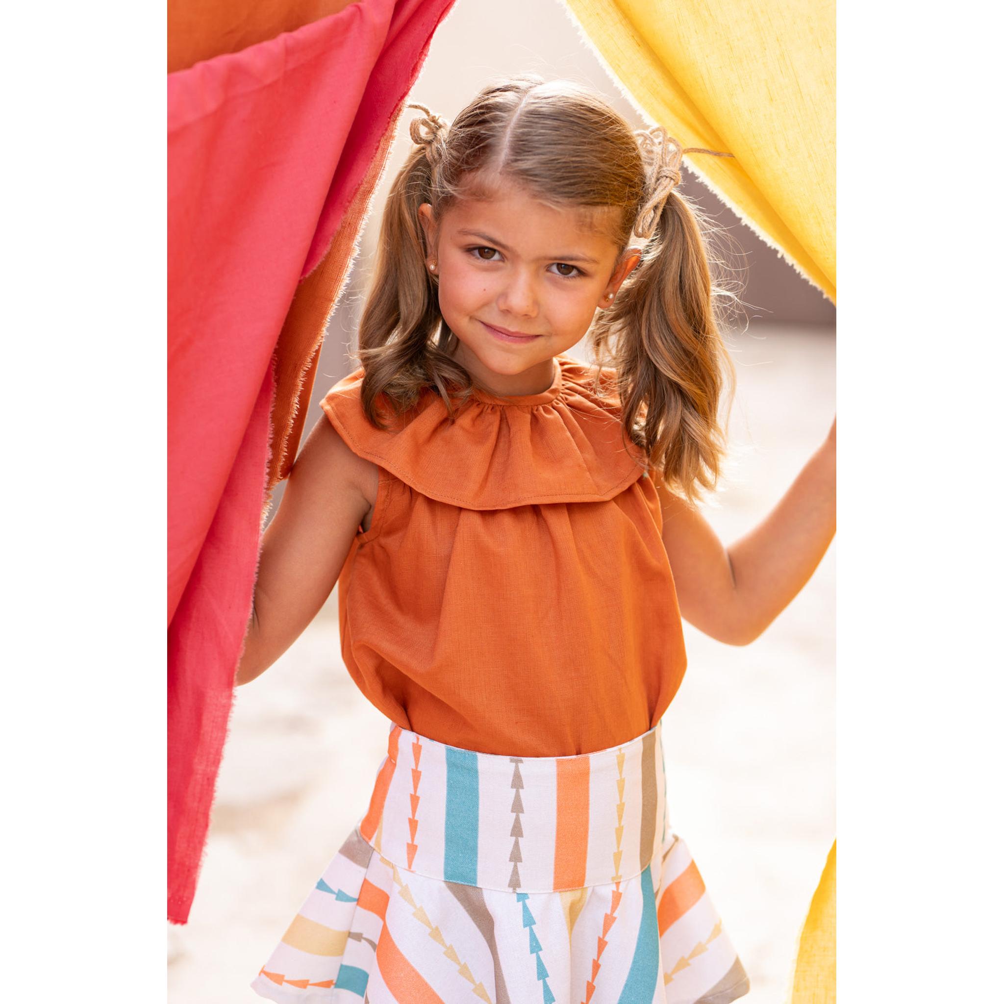 Multi Skirt Set - Blue Top