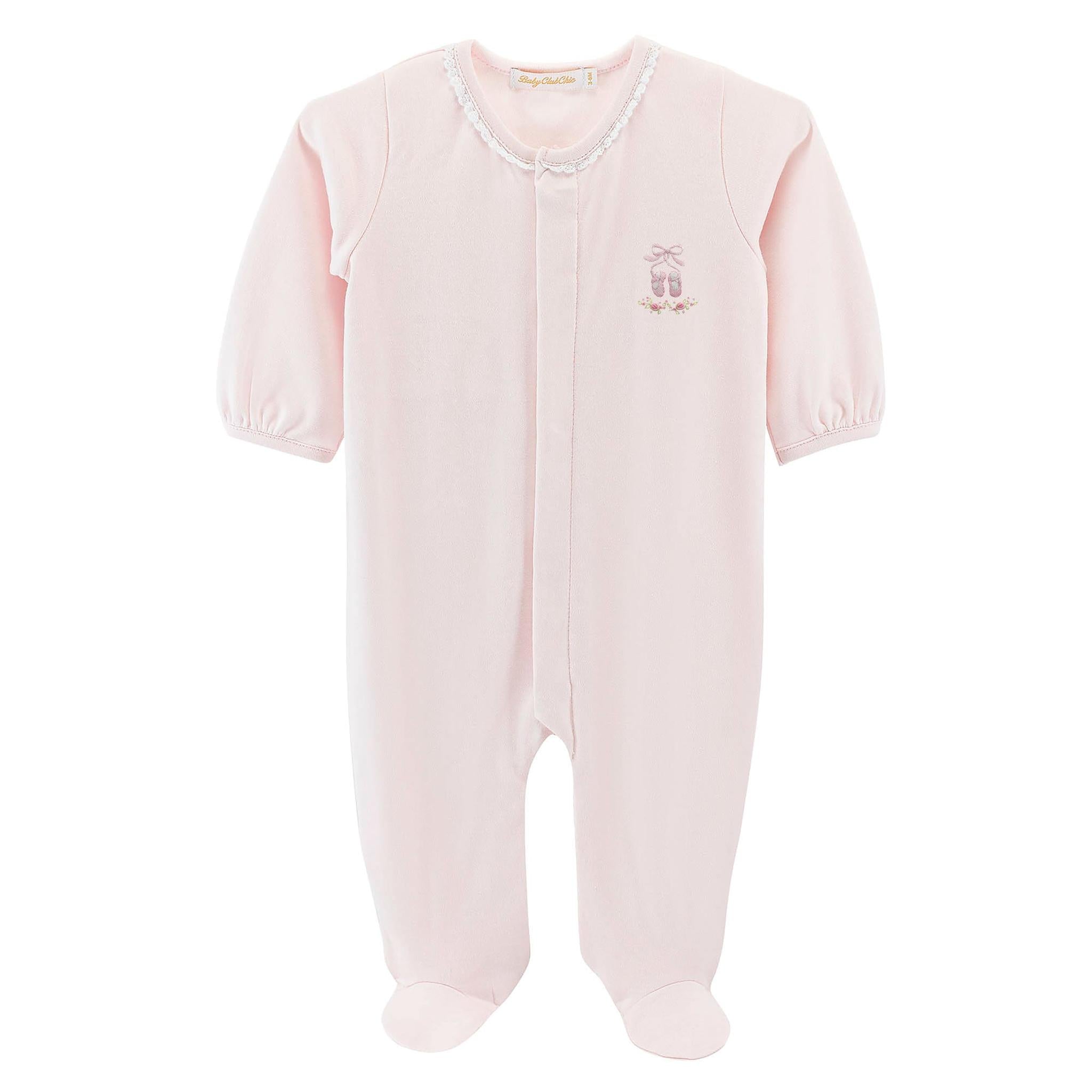 Sugarplum Steps Footie with Lace Trim