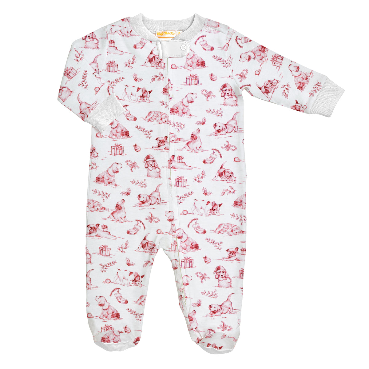 Pre order - Puppy Noel Toile Pima Footie