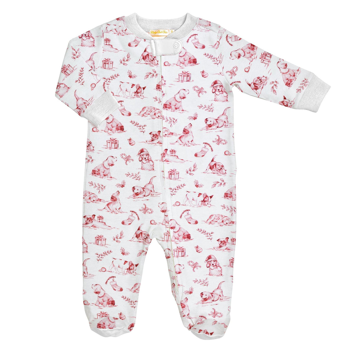 Puppy Noel Toile Pima Footie