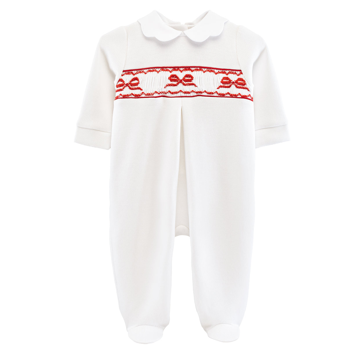 Pre Order - My First Christmas Jacquard Smocked Footie