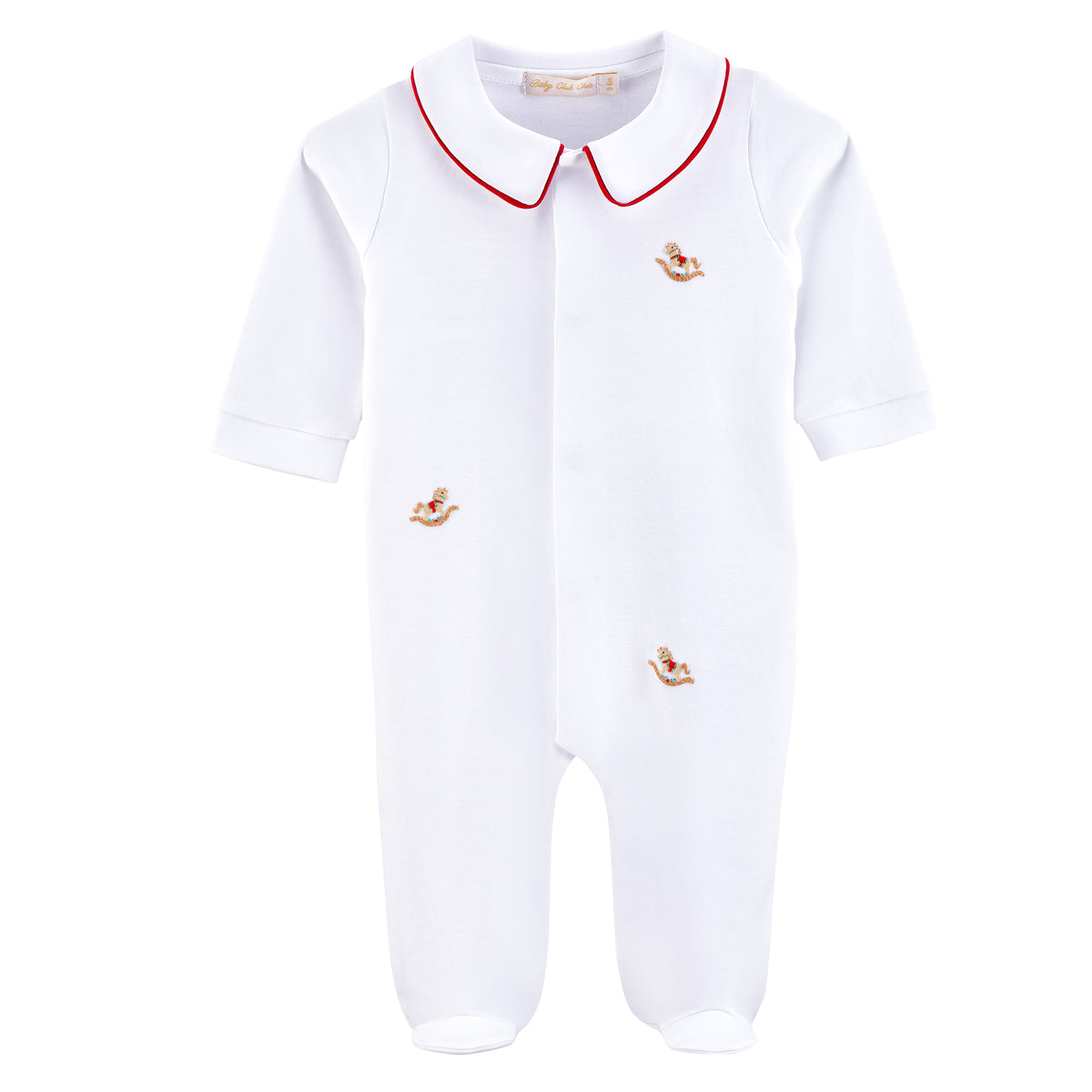 Pre Order - Christmas Rocking Horse Pima Footie