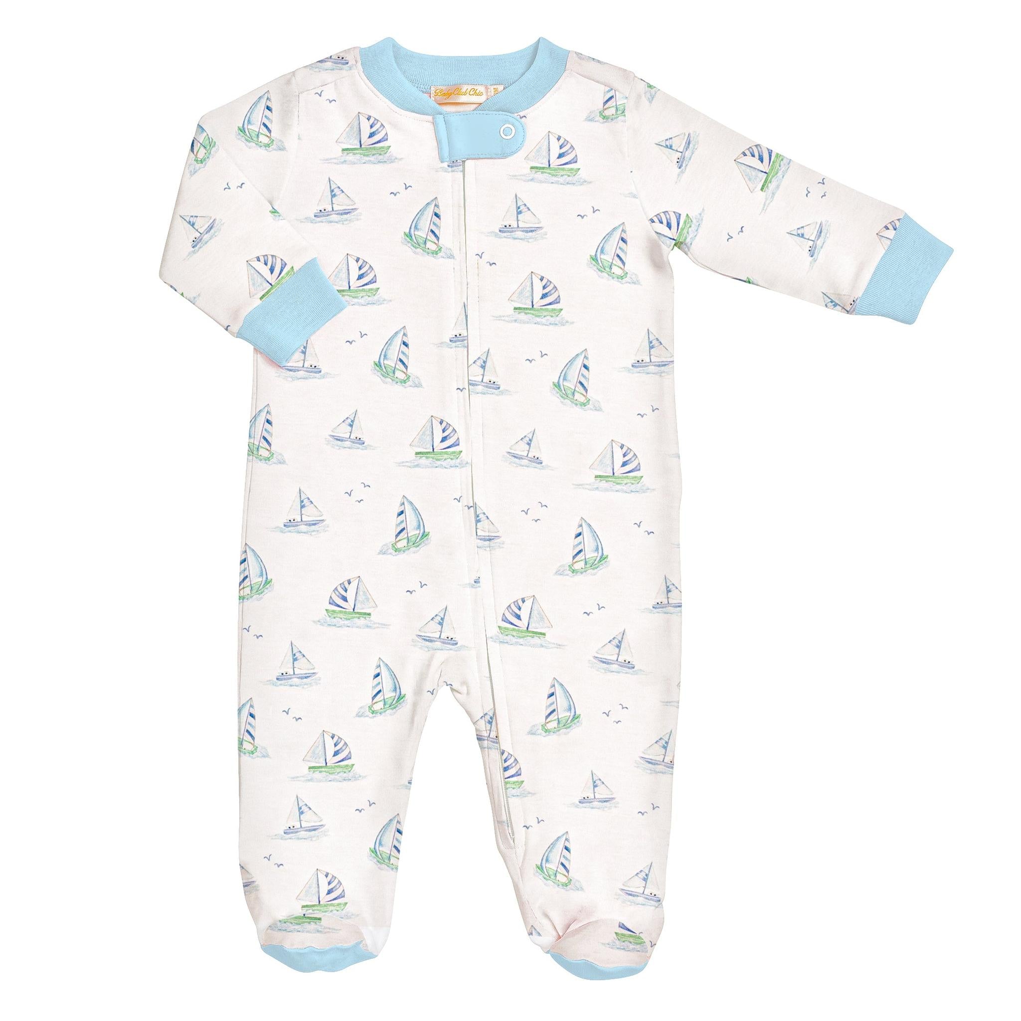 Blue Sail Zipped Footie