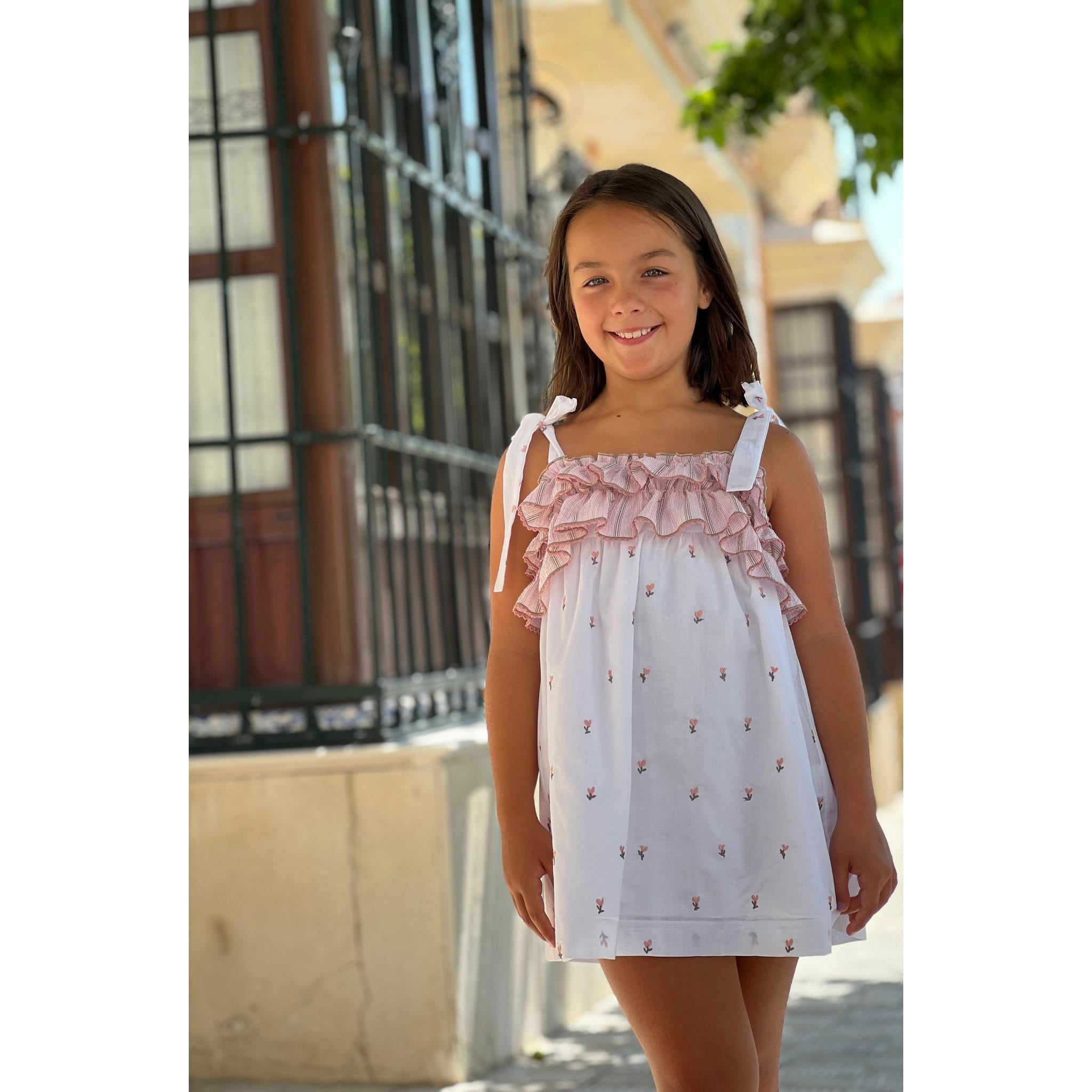Embroidered Tulip Dress