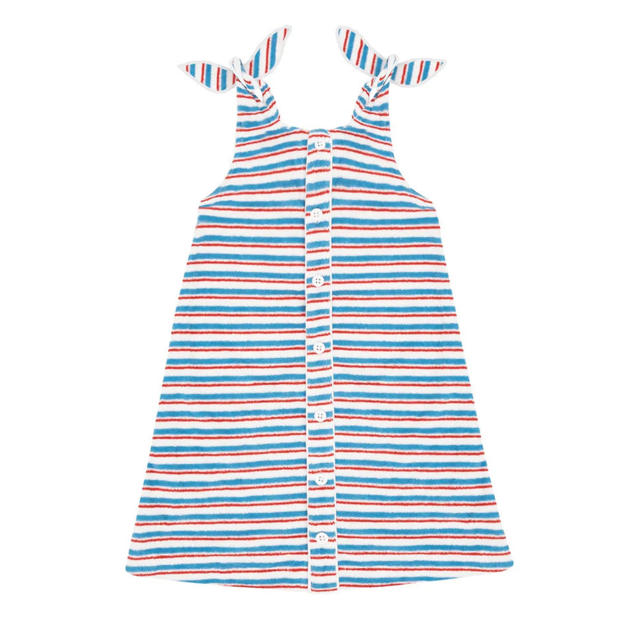 girls jetty stripe french terry tie knot dress