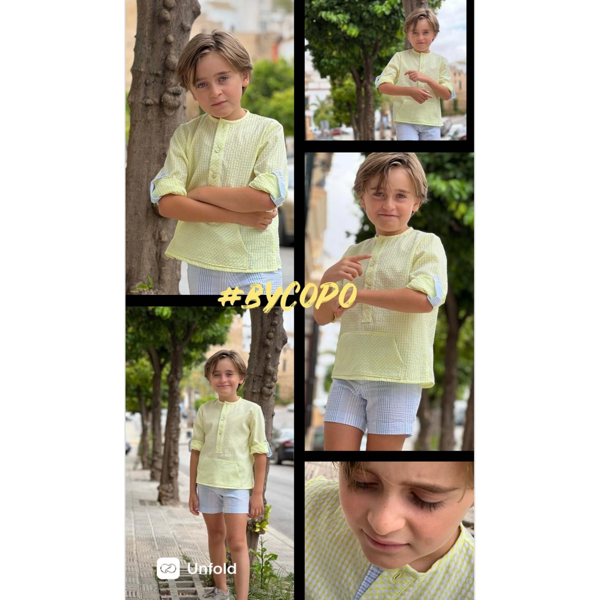 Neon Seersucker Short Set