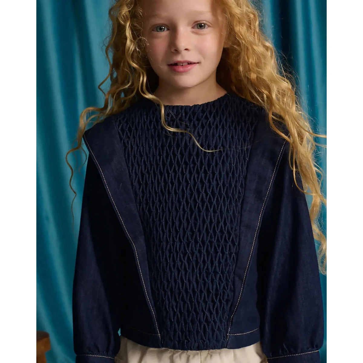 Glerida Diamond Smocked Denim Set