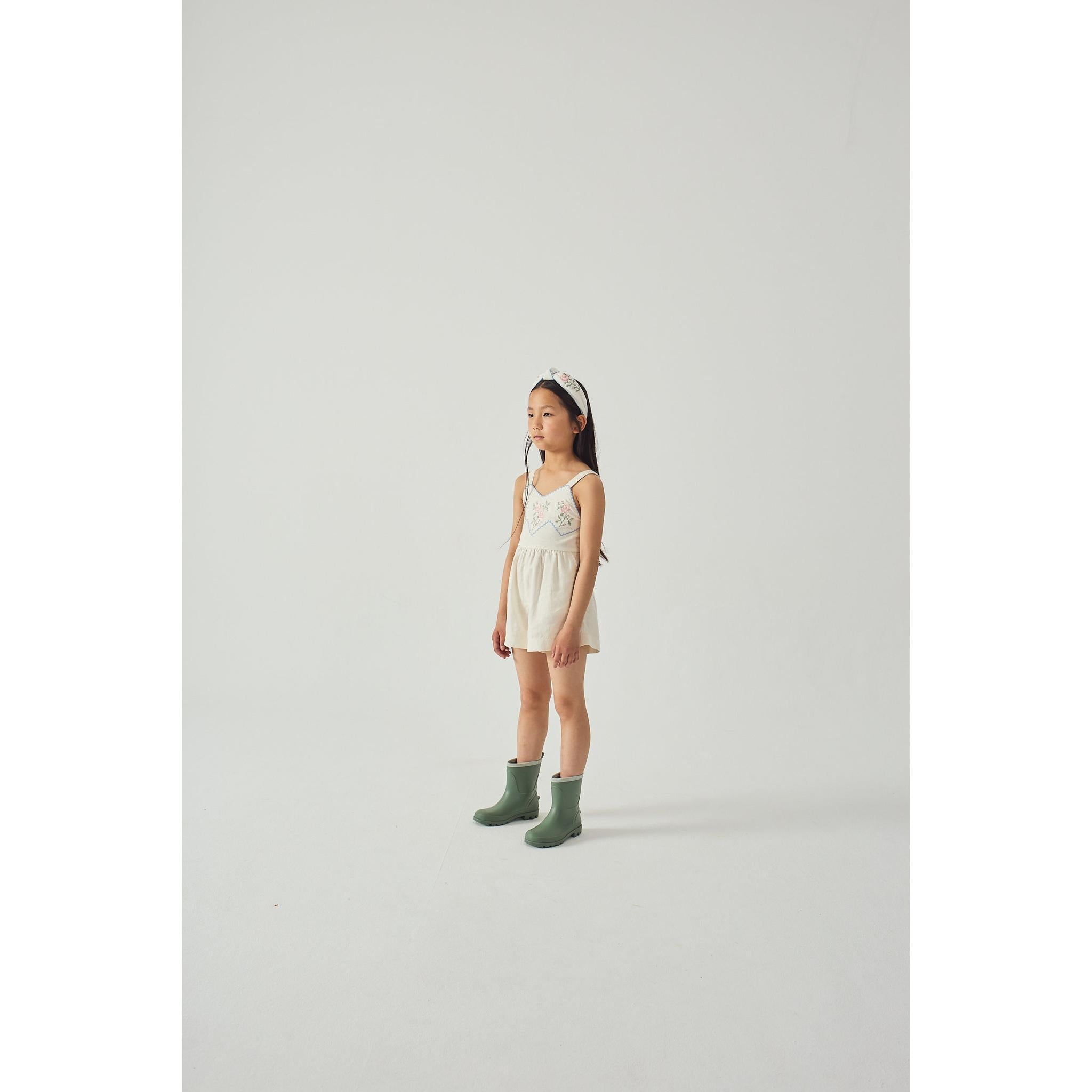 JILL PLAYSUIT WITH EMBROIDERED BIB