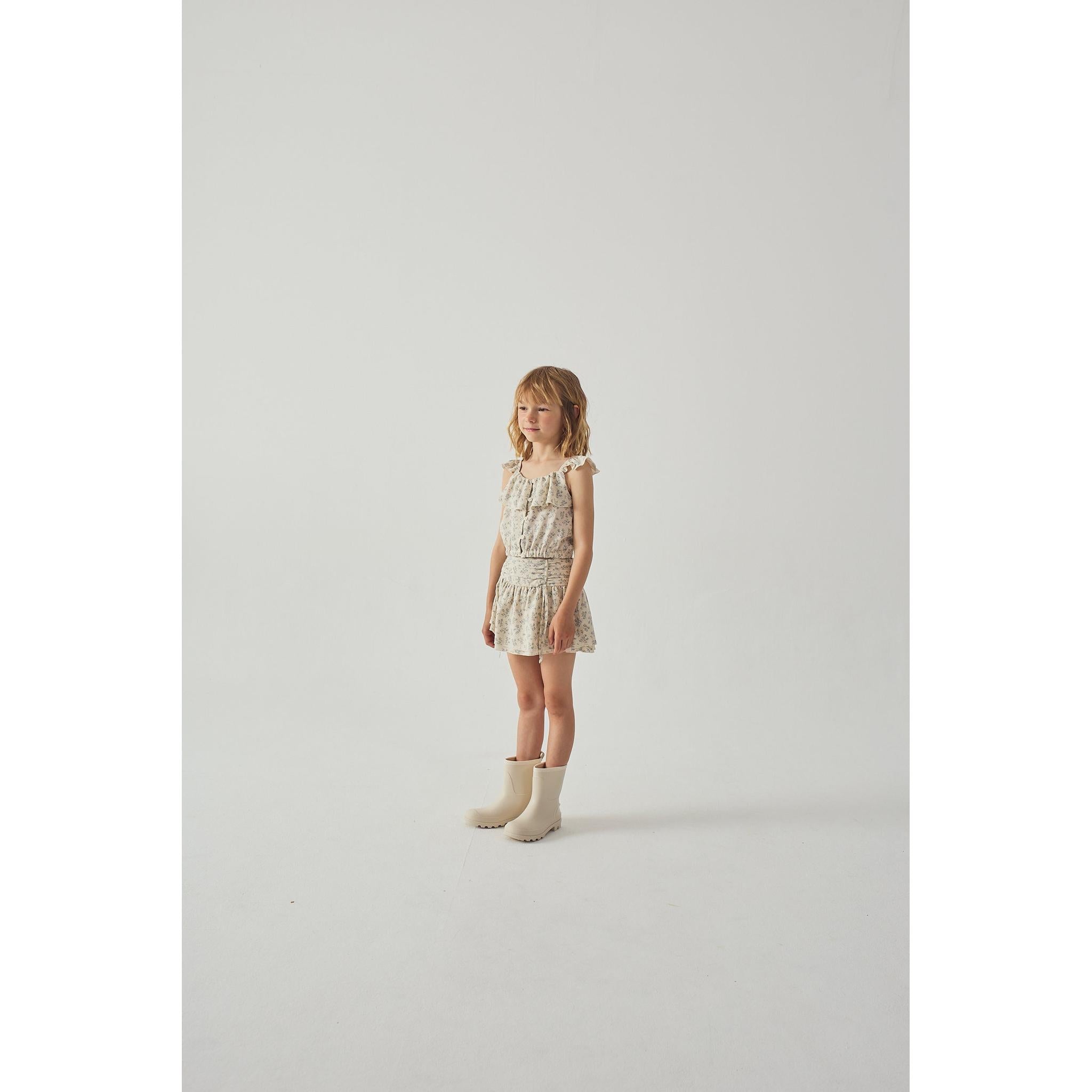 AMBESSA STRAPPY RUFFLED TOP & TIERED SKIRT SET