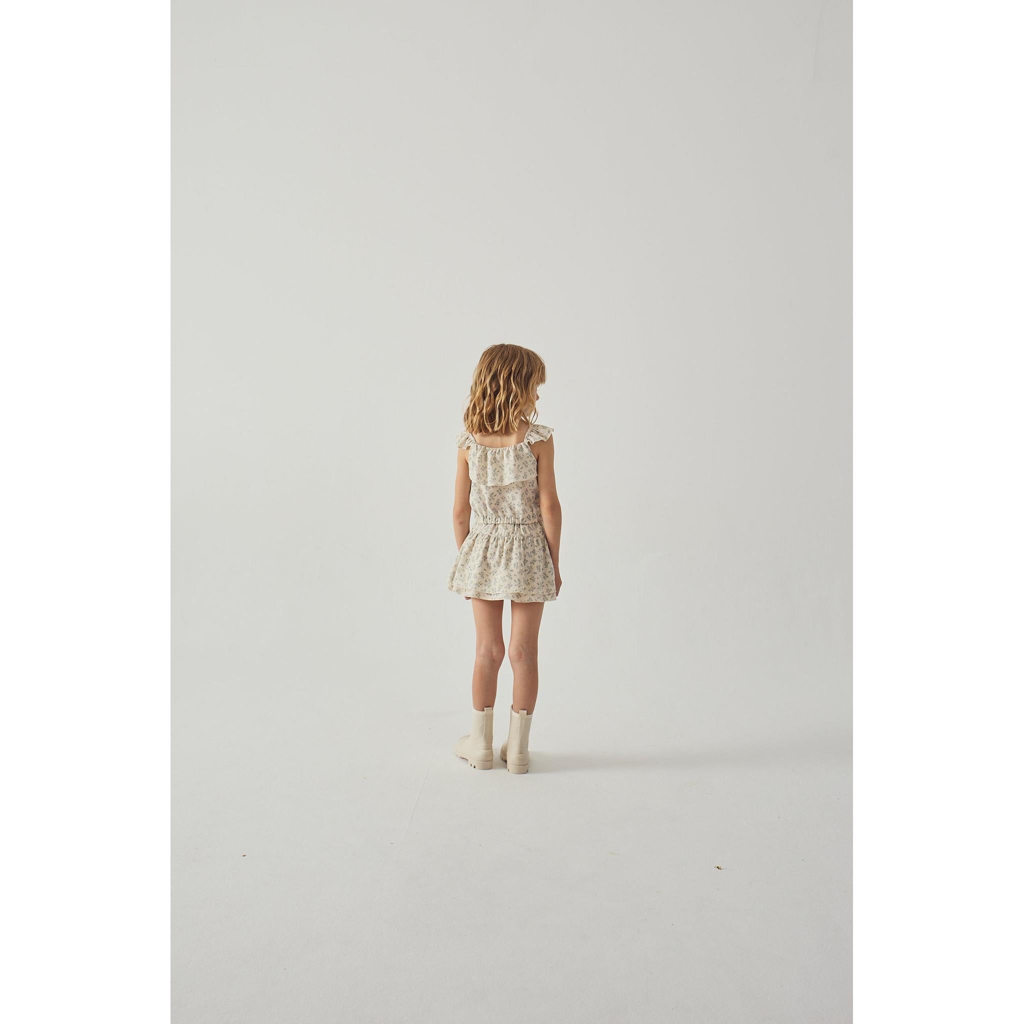 AMBESSA STRAPPY RUFFLED TOP & TIERED SKIRT SET