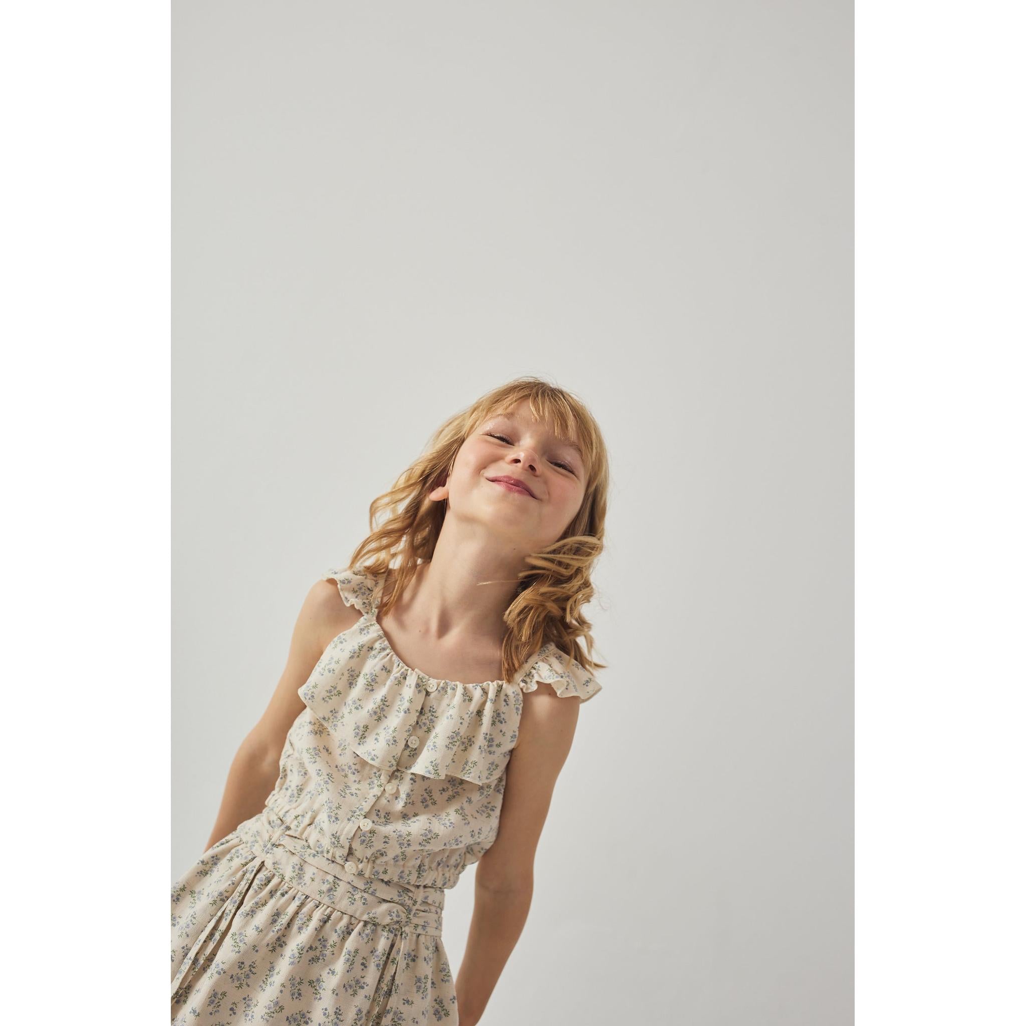 AMBESSA STRAPPY RUFFLED TOP & TIERED SKIRT SET