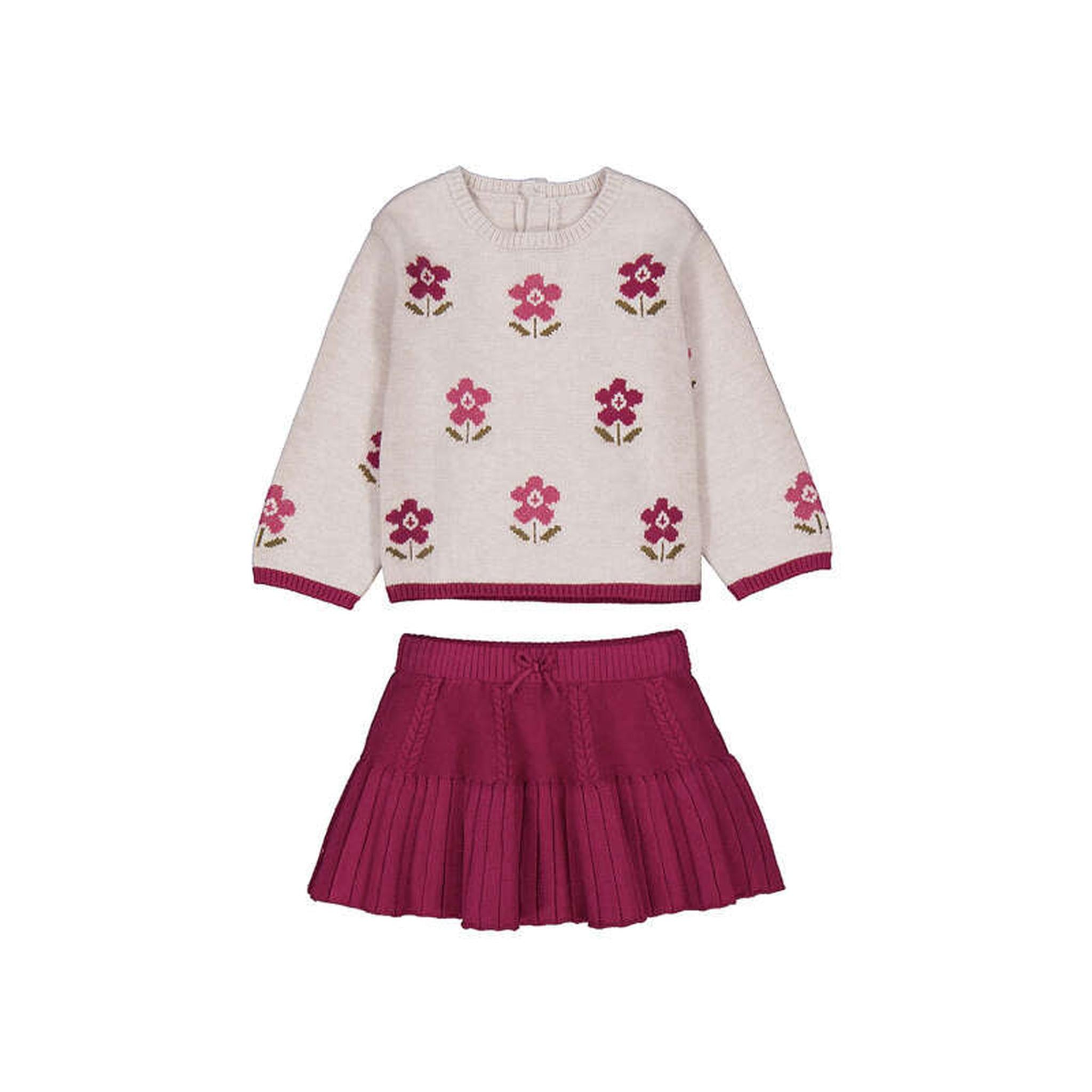 Baby Intarsia Sweater and Skirt Set