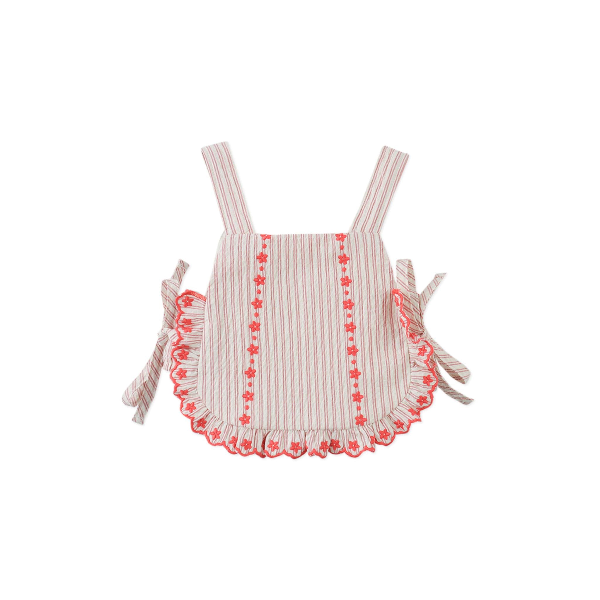 BABY JURIA APRON BLOUSE & SHORTS SET WITH SCALLOP