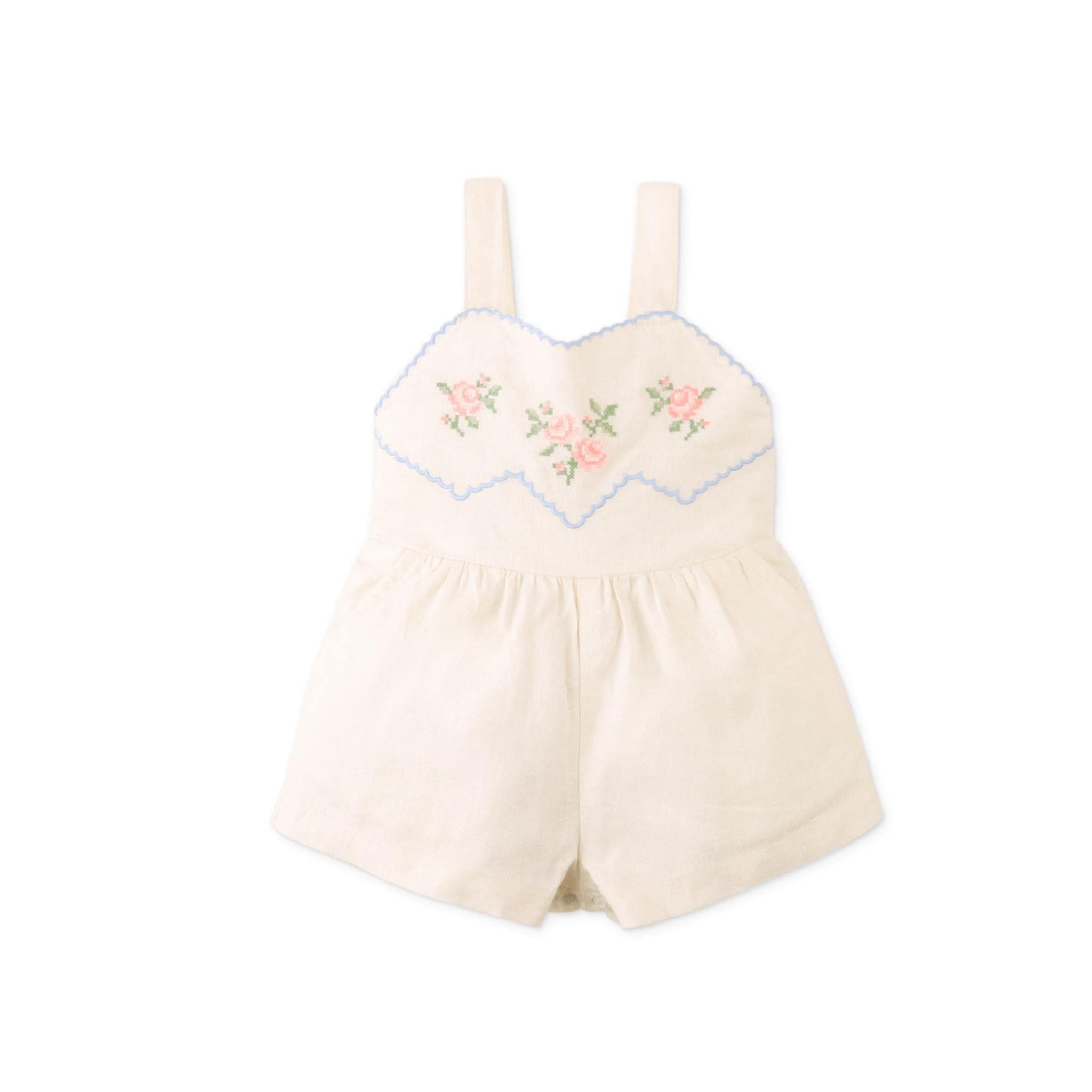 JILL PLAYSUIT WITH EMBROIDERED BIB