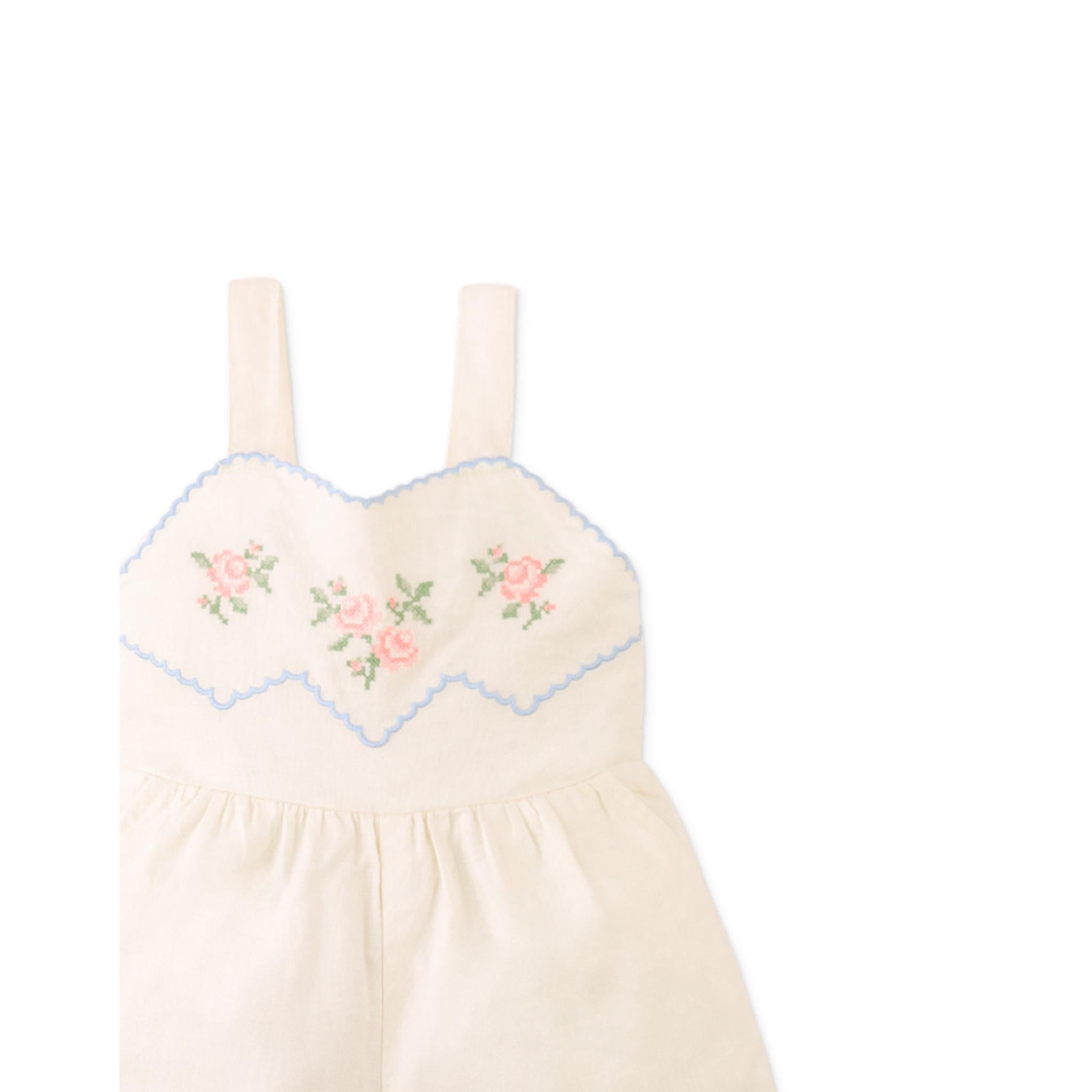 JILL PLAYSUIT WITH EMBROIDERED BIB