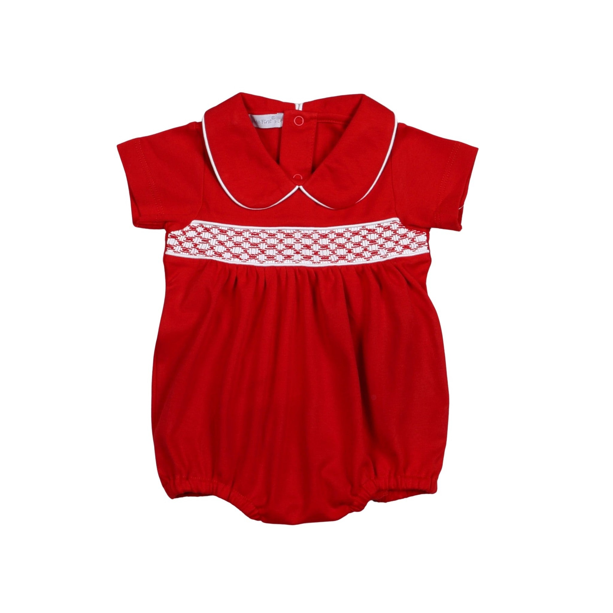 Holidays hand smocked Pima bubble