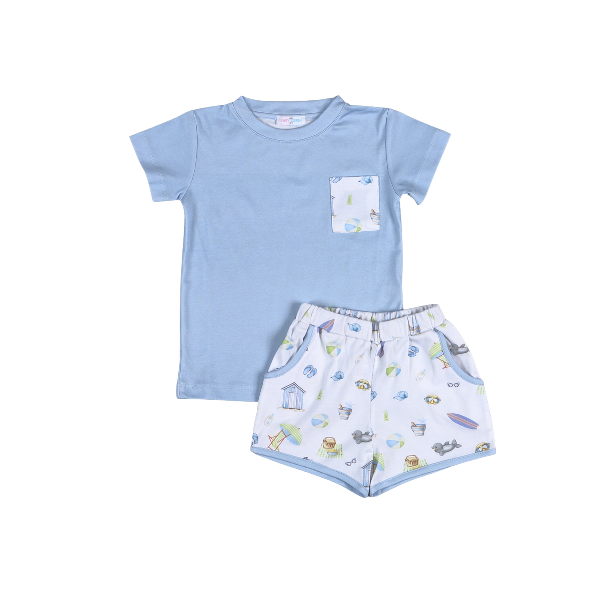 Sandy Toes Blue Short Set - Blue