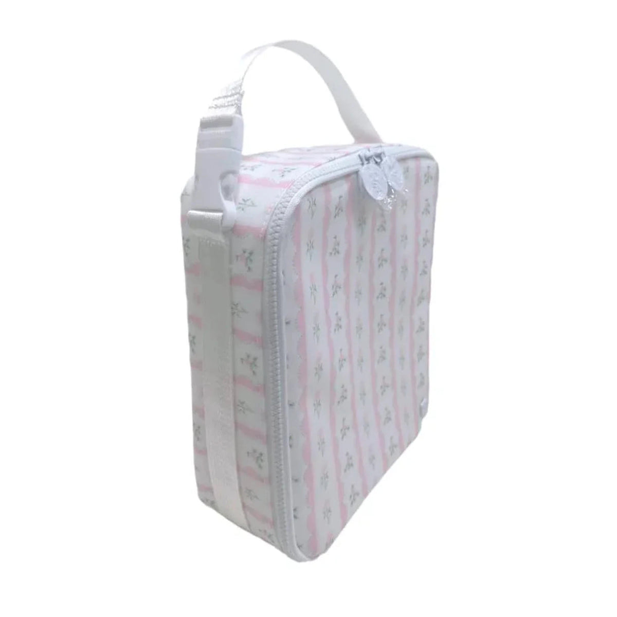 Insulated Lunch Bag Ribbon Floral Pink