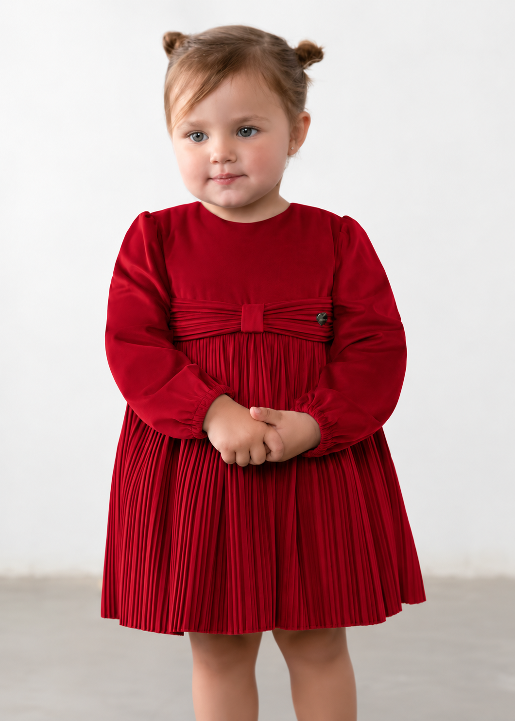 Baby Pleated Velvet Dress