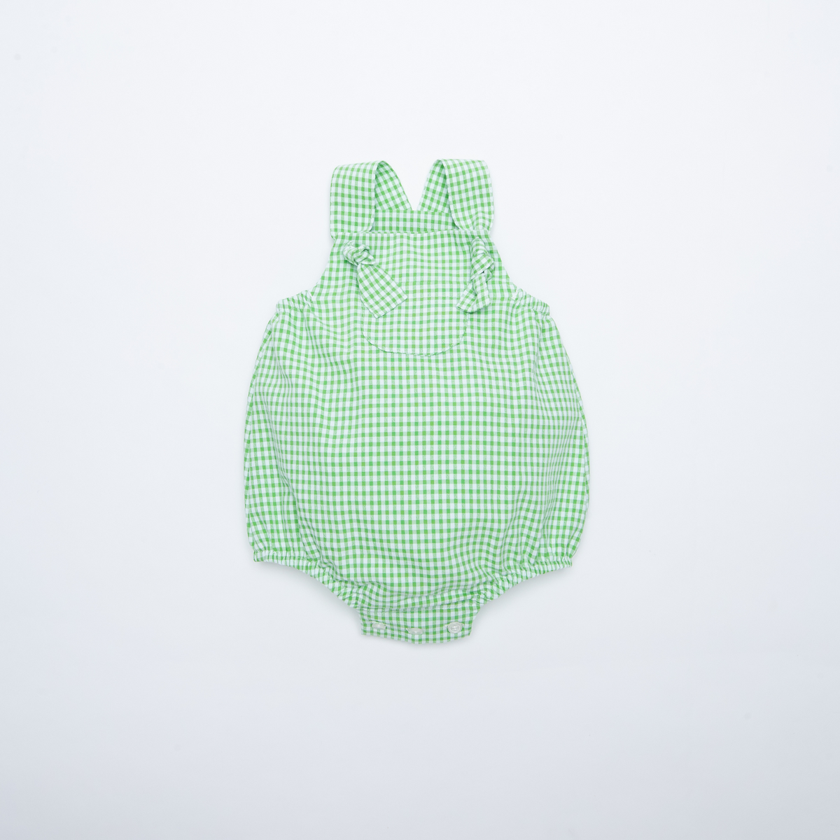 Green Vichy Nudos Romper