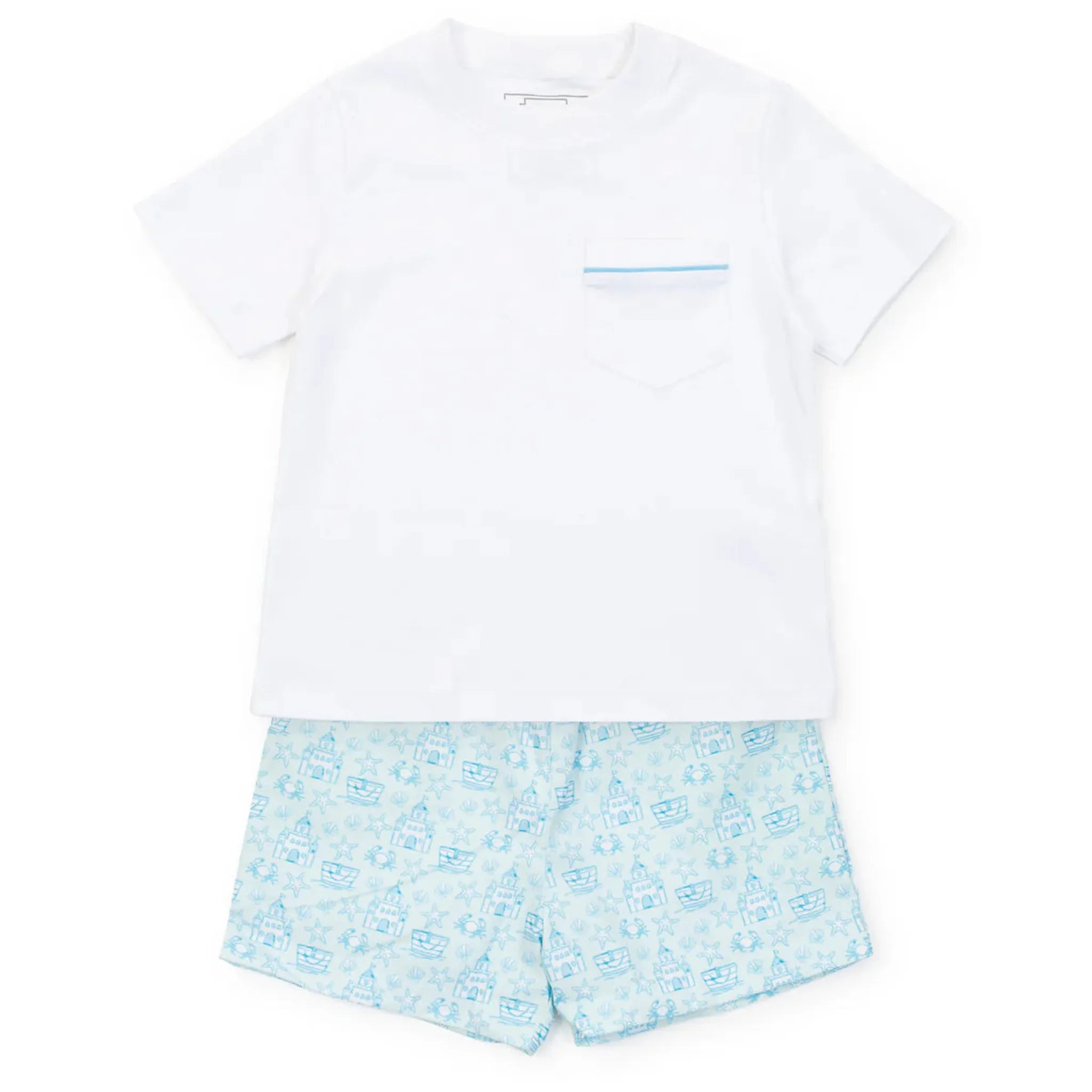 Hudson Boys' Short Set - Sandcastles Blue