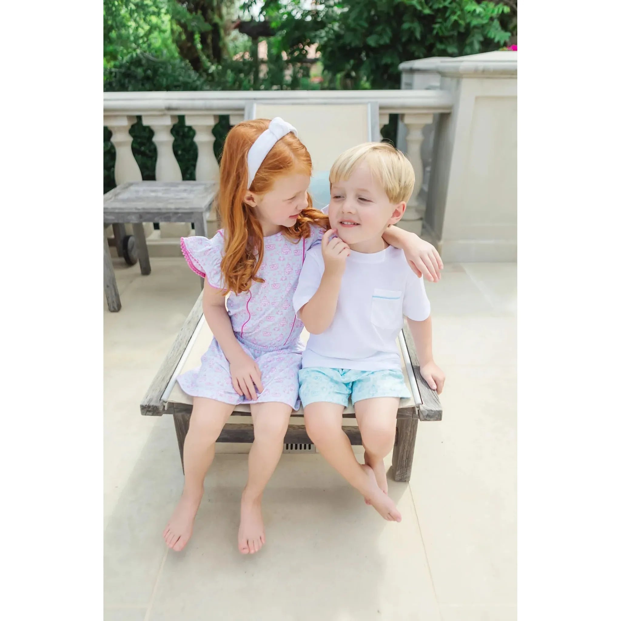 Hudson Boys' Short Set - Sandcastles Blue