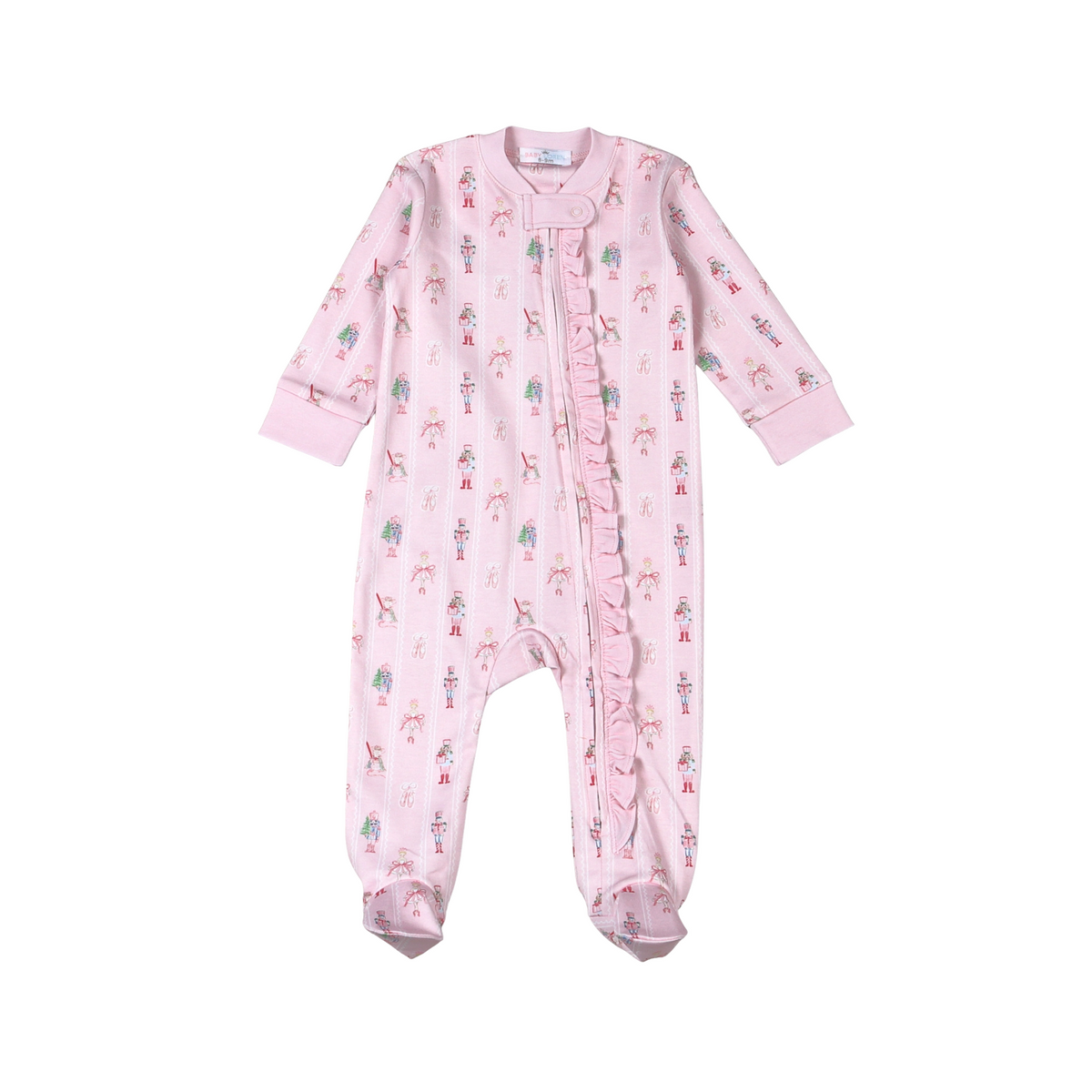 Pink Nutcracker Pima Zipper Footie