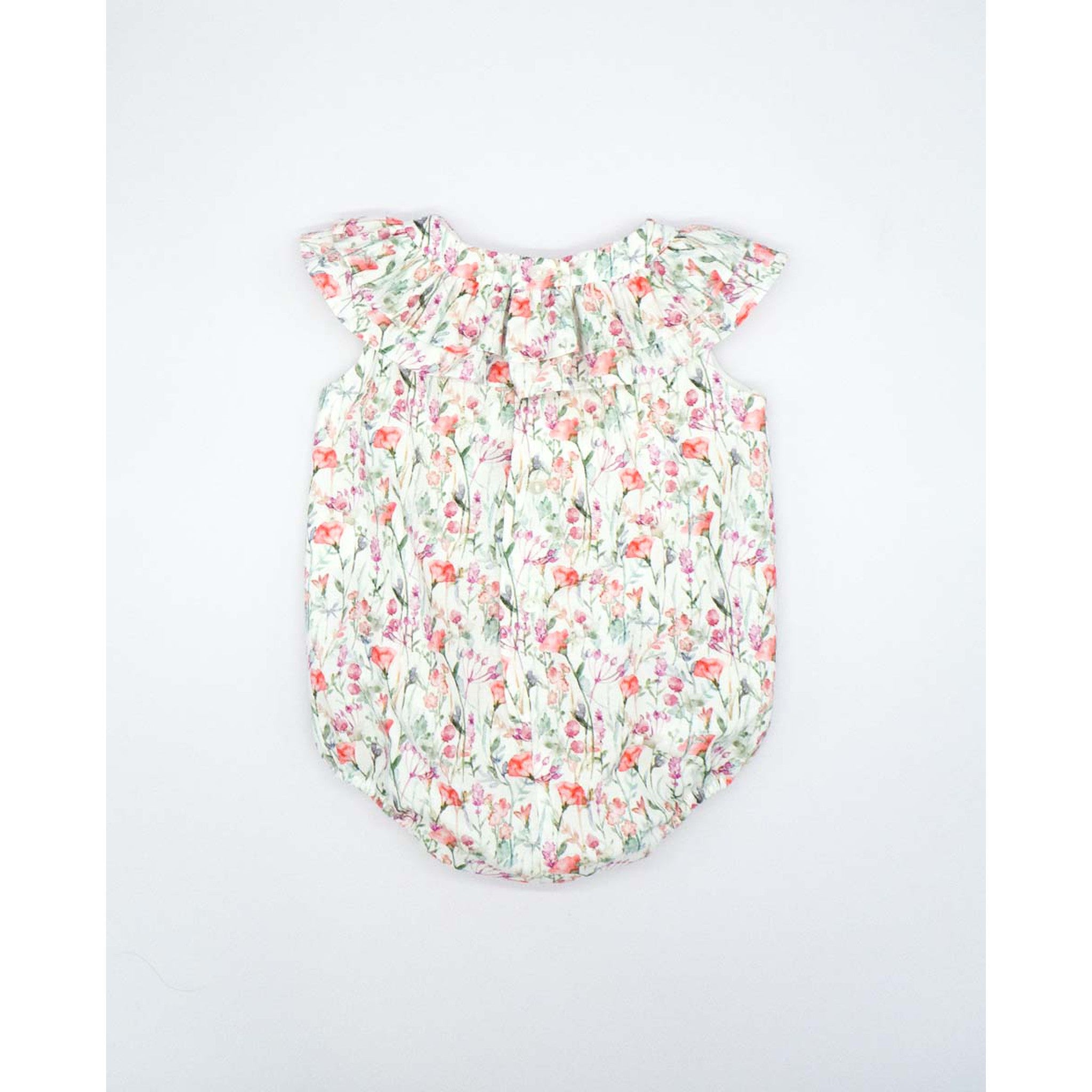 Sage Bloom Ruffle Romper