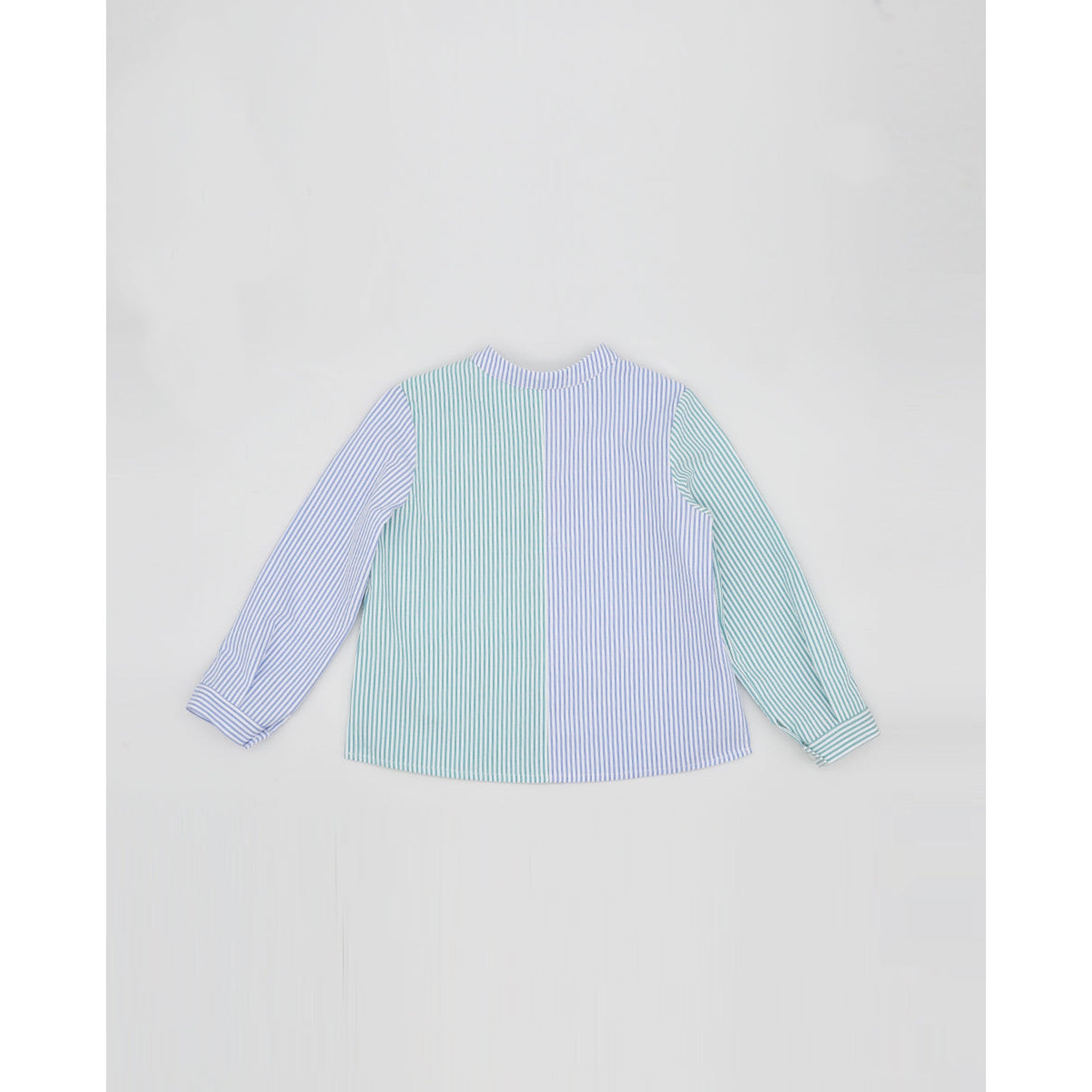 Blue Green Seersucker Short Set