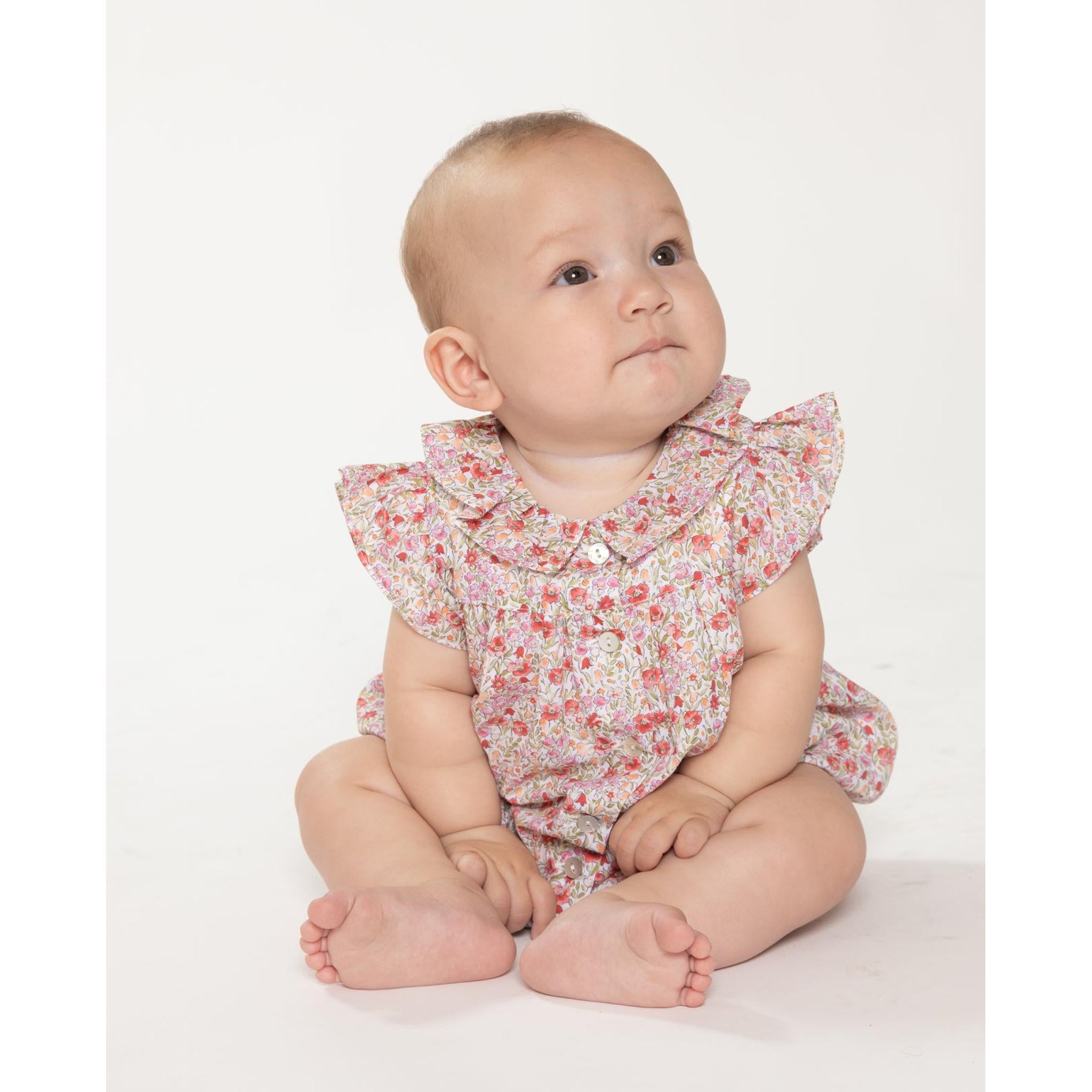 Ruffle Sleeve FLoral Print Romper