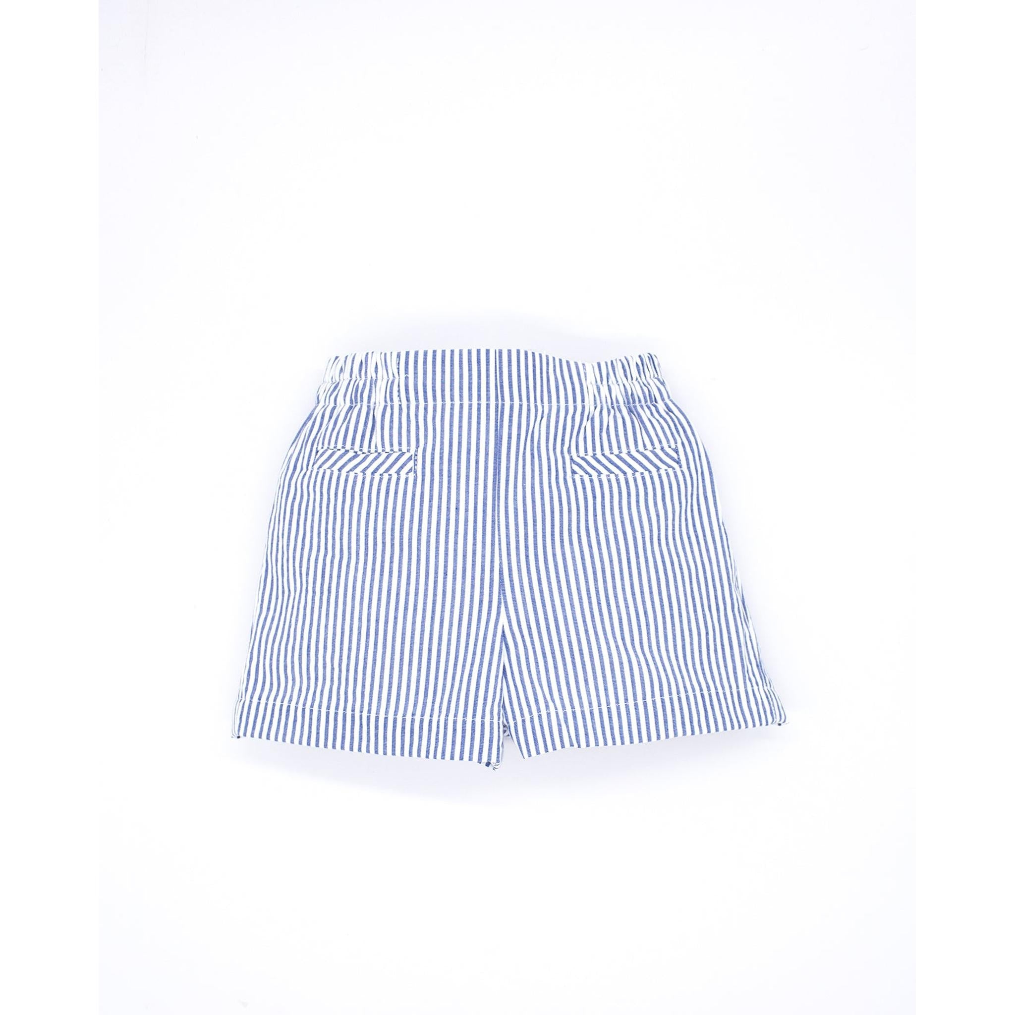 Navy Stripes Baby Short Set