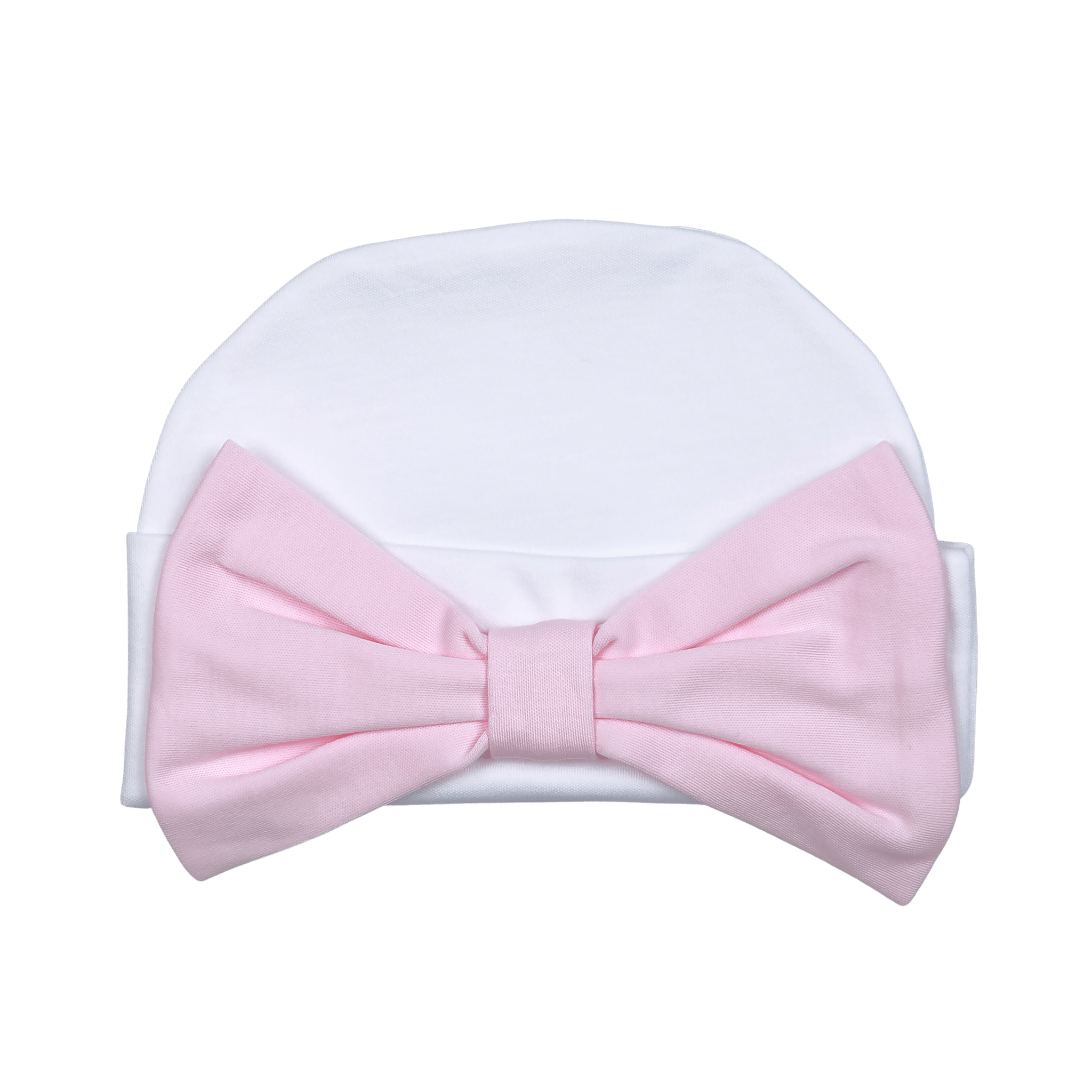 White Bow Pink Pima Beanie