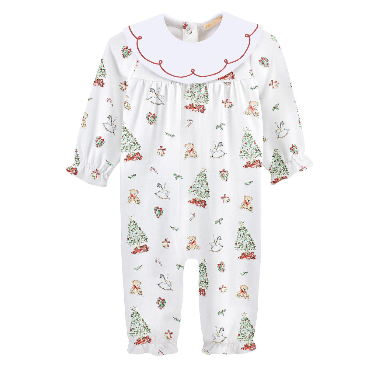 Girl Christmas Tree Pima Playsuit