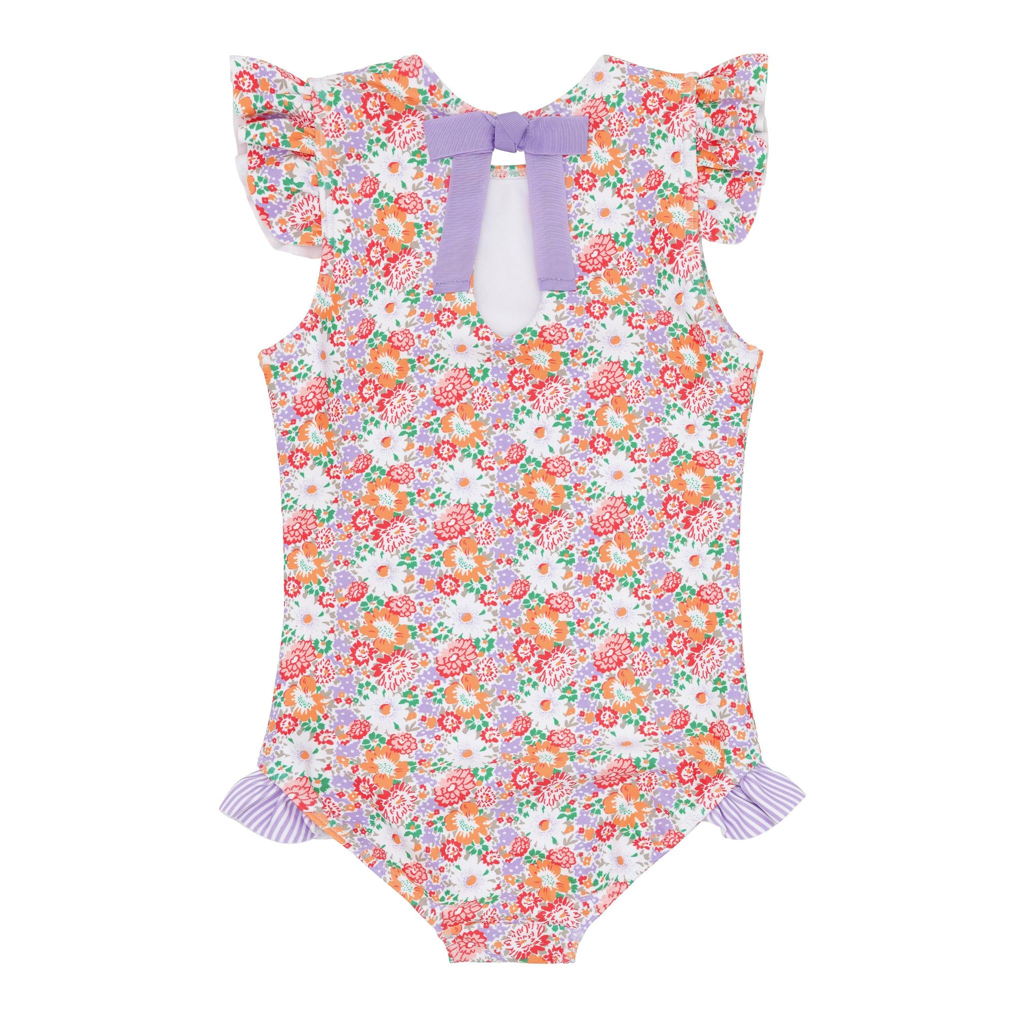 island blossom ruffle cap sleeve rashguard one piece