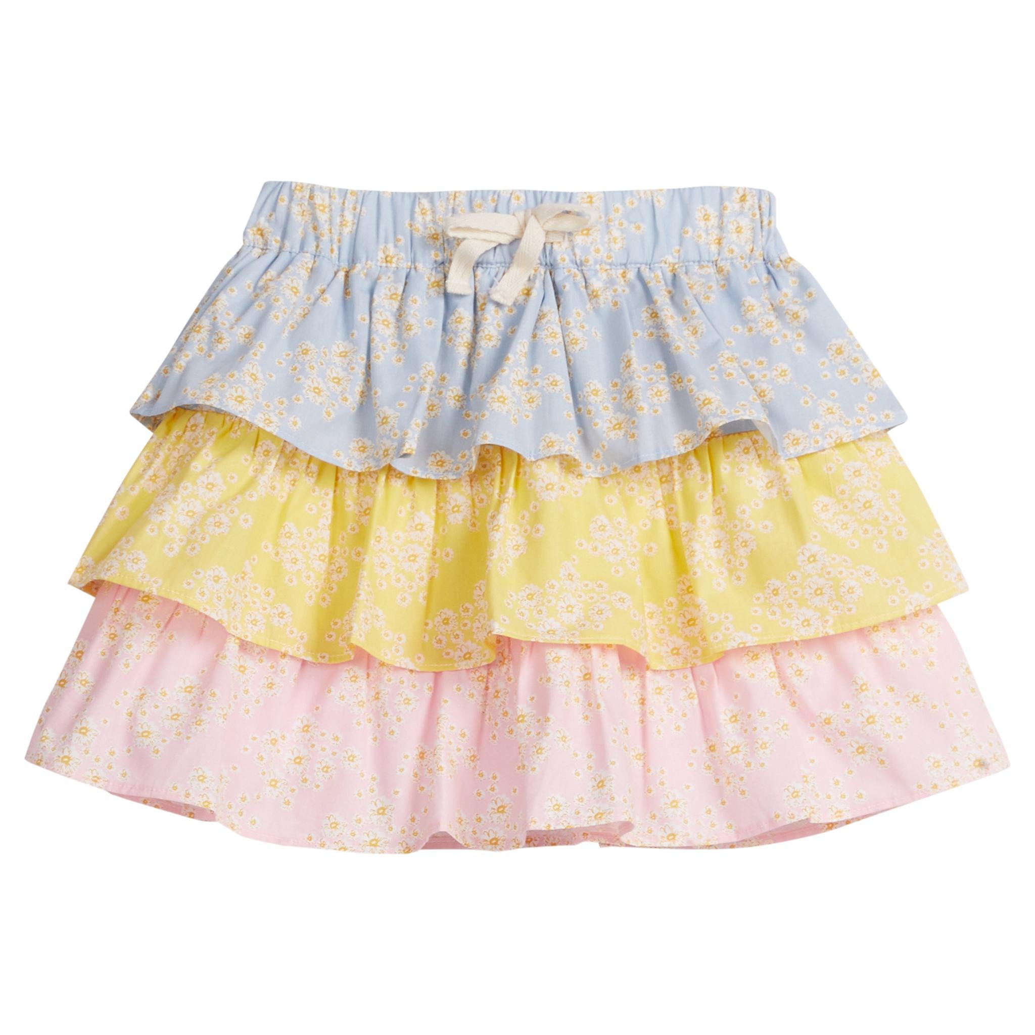India Tiered Skort - Blue Ditsy Floral