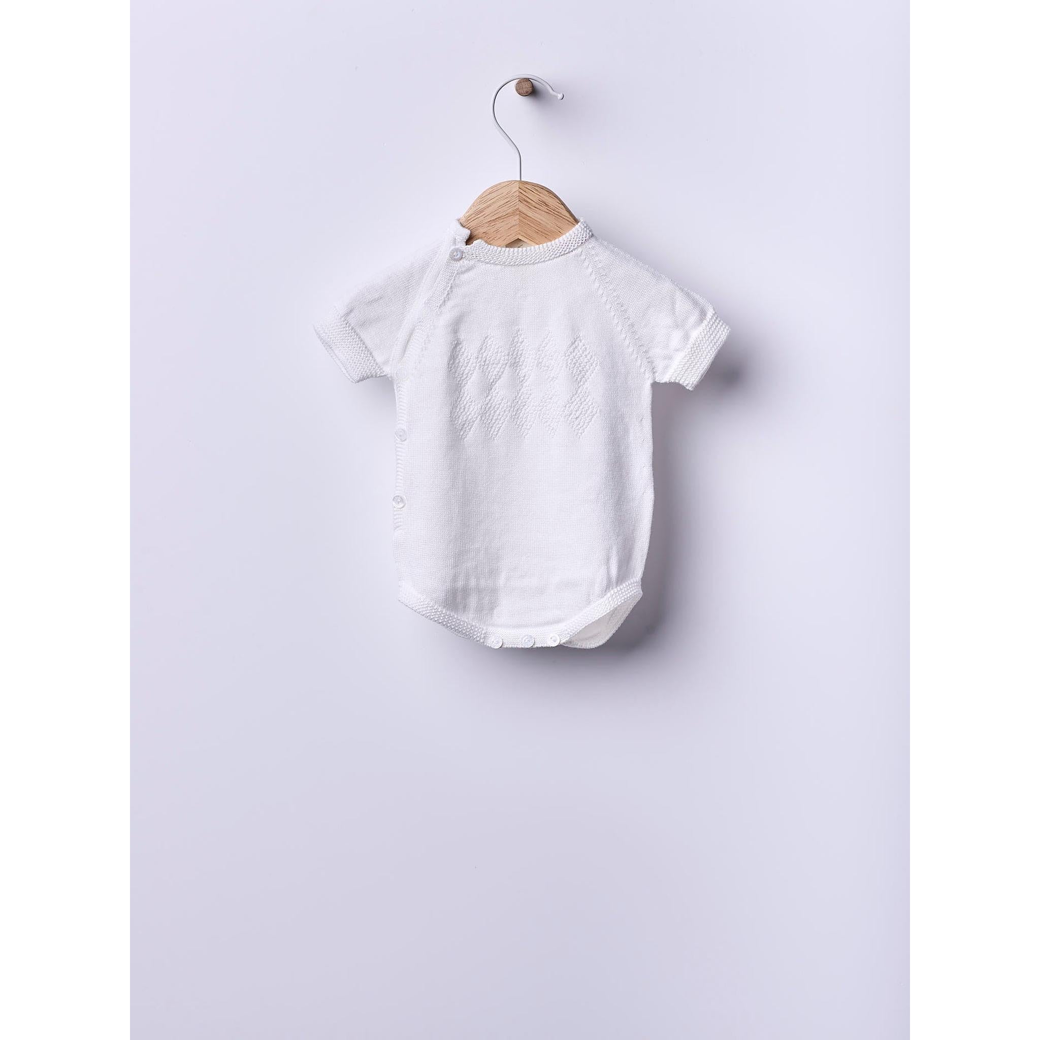 Plain Knitted Romper - Blue