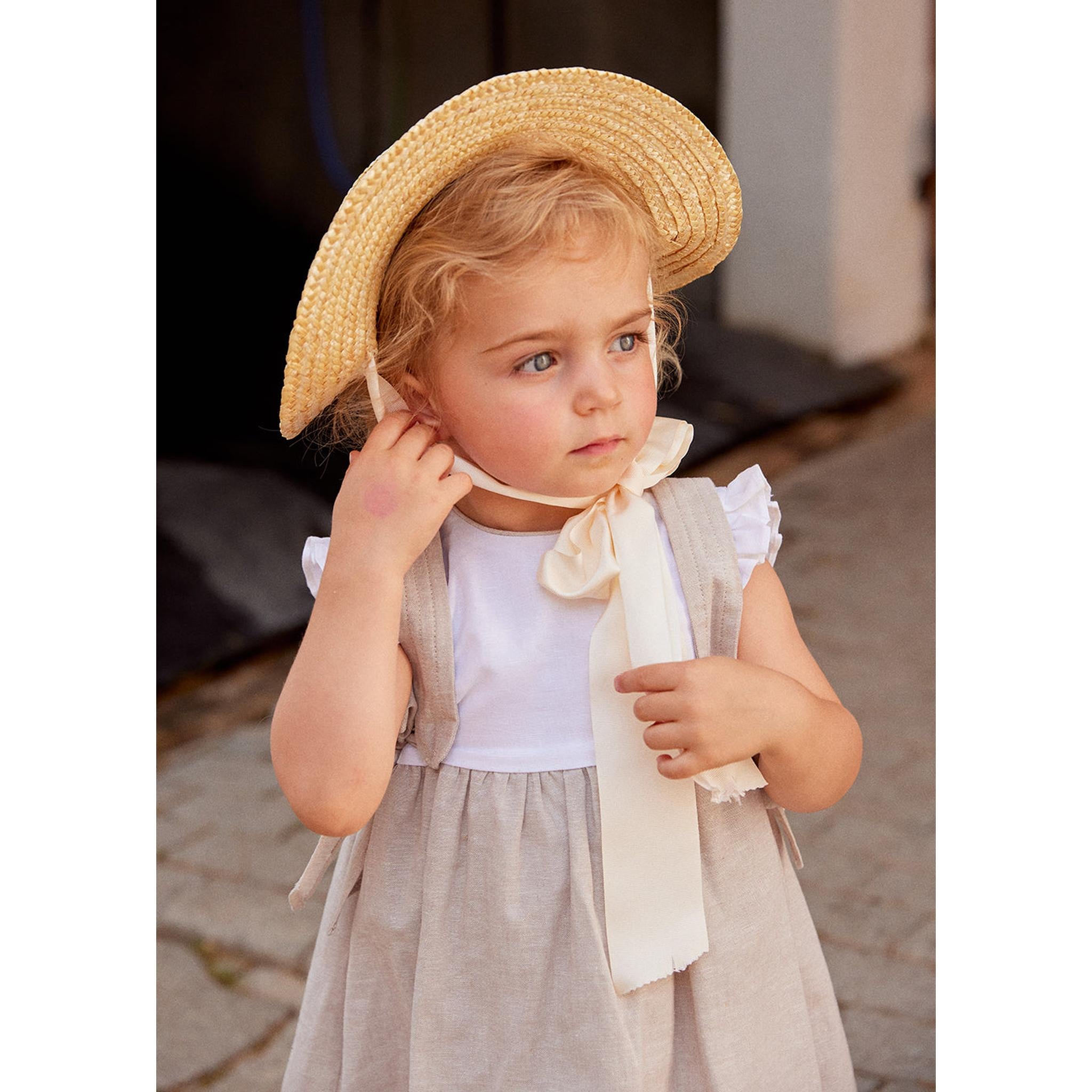 Vestido Lino Tiras Hombros