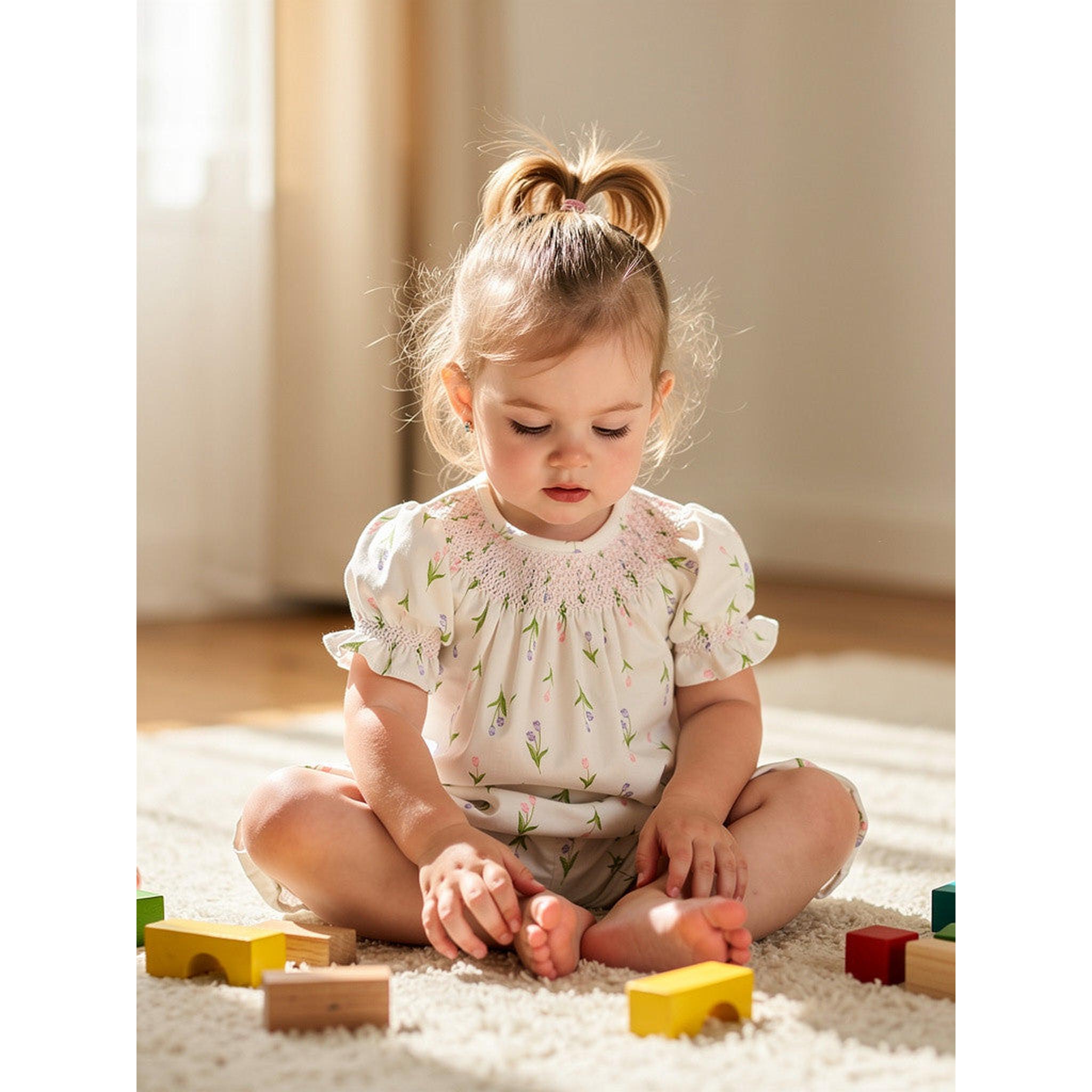 Zoe Hand Smocked Bishop Bubble