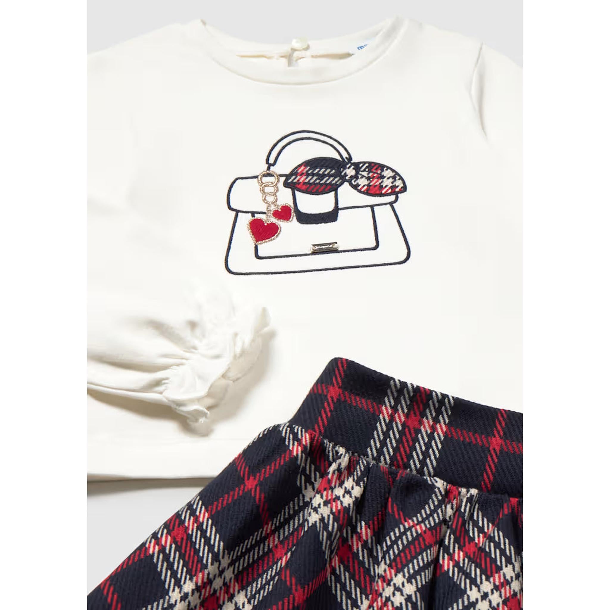 Plaid Skirt and T-Shirt Set