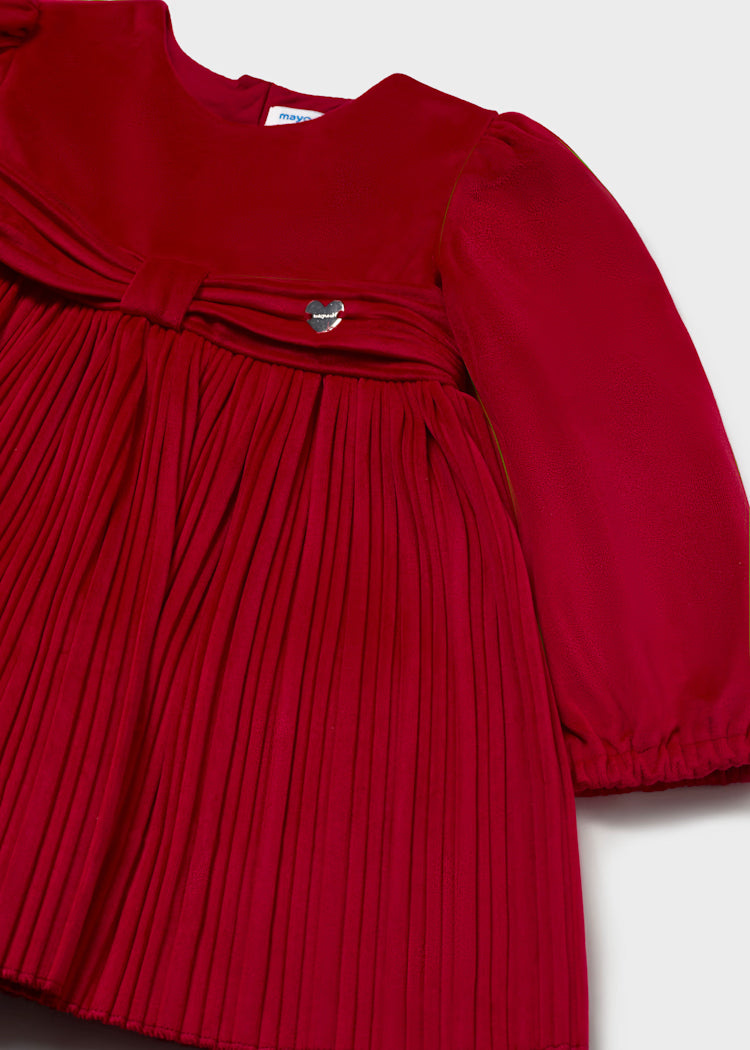 Baby Pleated Velvet Dress
