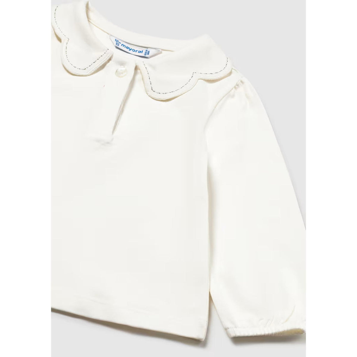 Scalloped Collar Polo Set