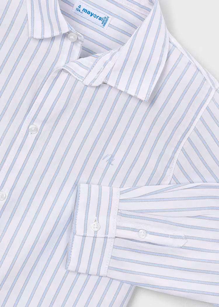 Boy Button-up Shirt - Blue Stripes